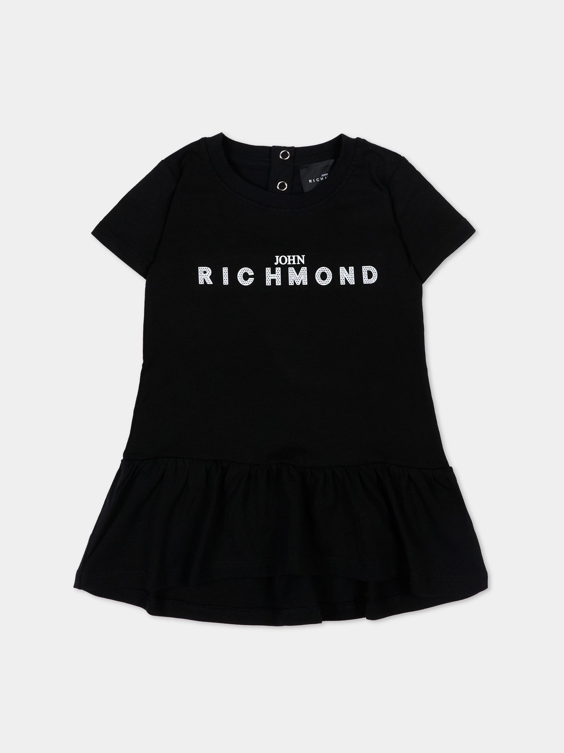 Vestito nero per neonata con logo,Richmond,RIP26034VE BLACK