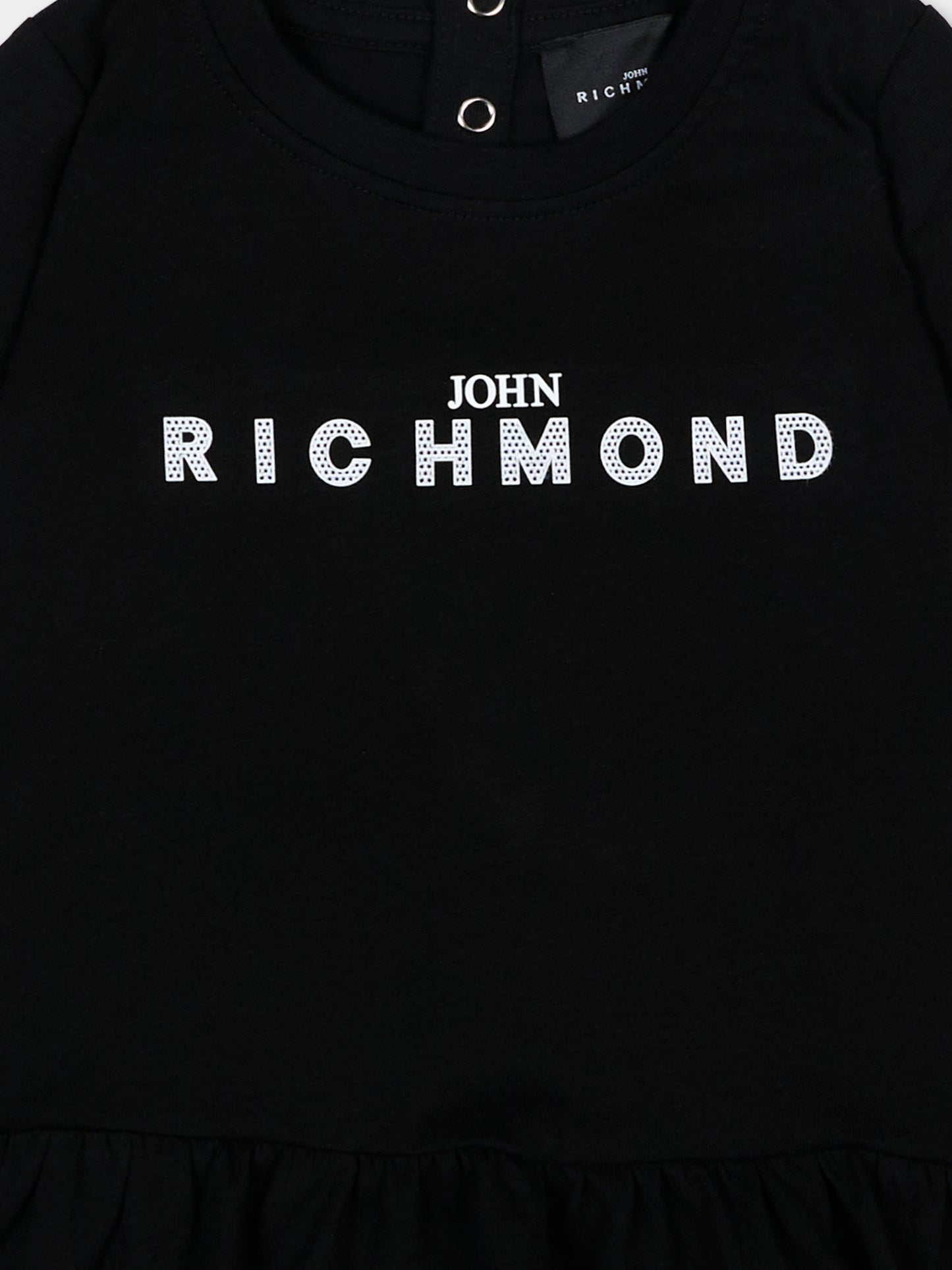 Vestito nero per neonata con logo,Richmond,RIP26034VE BLACK