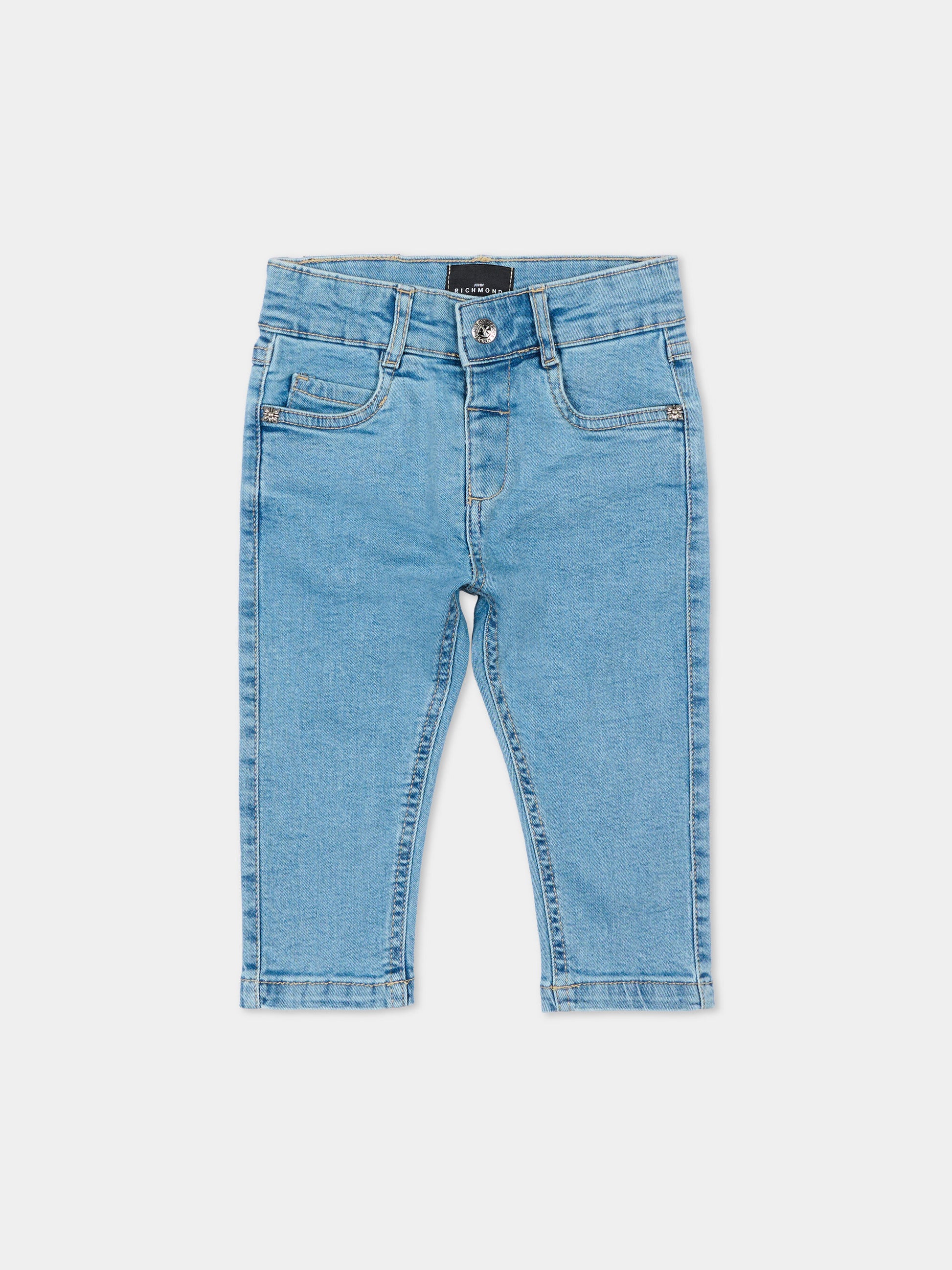 Jeans denim per neonato con ricamo,Richmond,RIP26106JE DENIM BLUE LIGHT