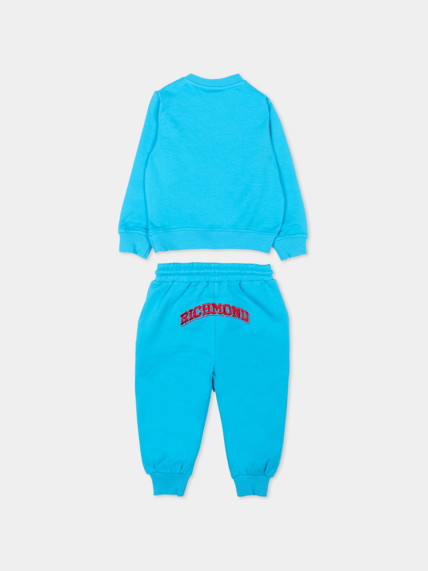 Completo sportivo azzurro per neonato con logo,Richmond,RIP26136CF AZURE BALTIC SEA