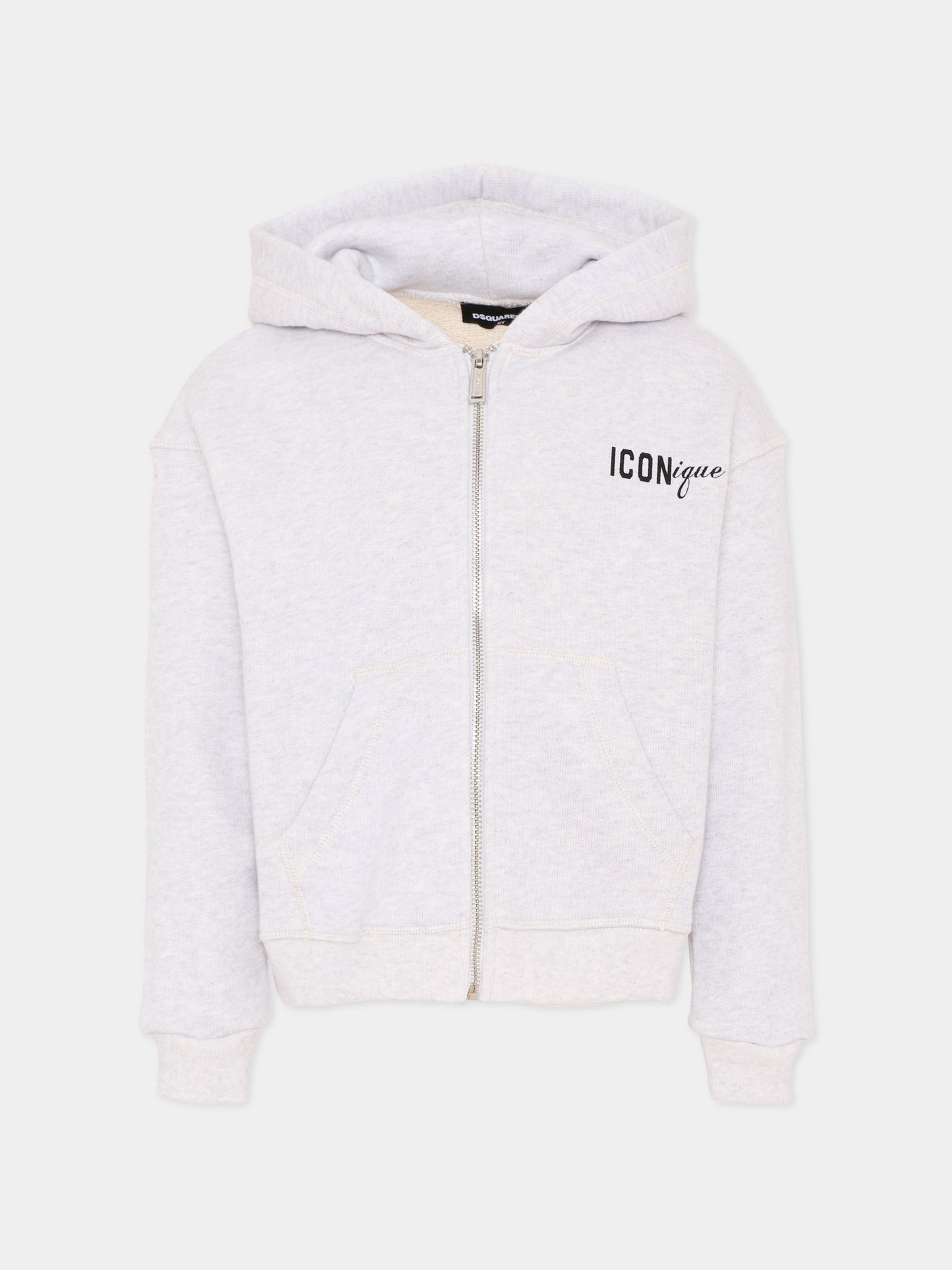 Felpa grigia per bambino stampa cappellini,Dsquared2,DQ3391 D0AGA DQ921