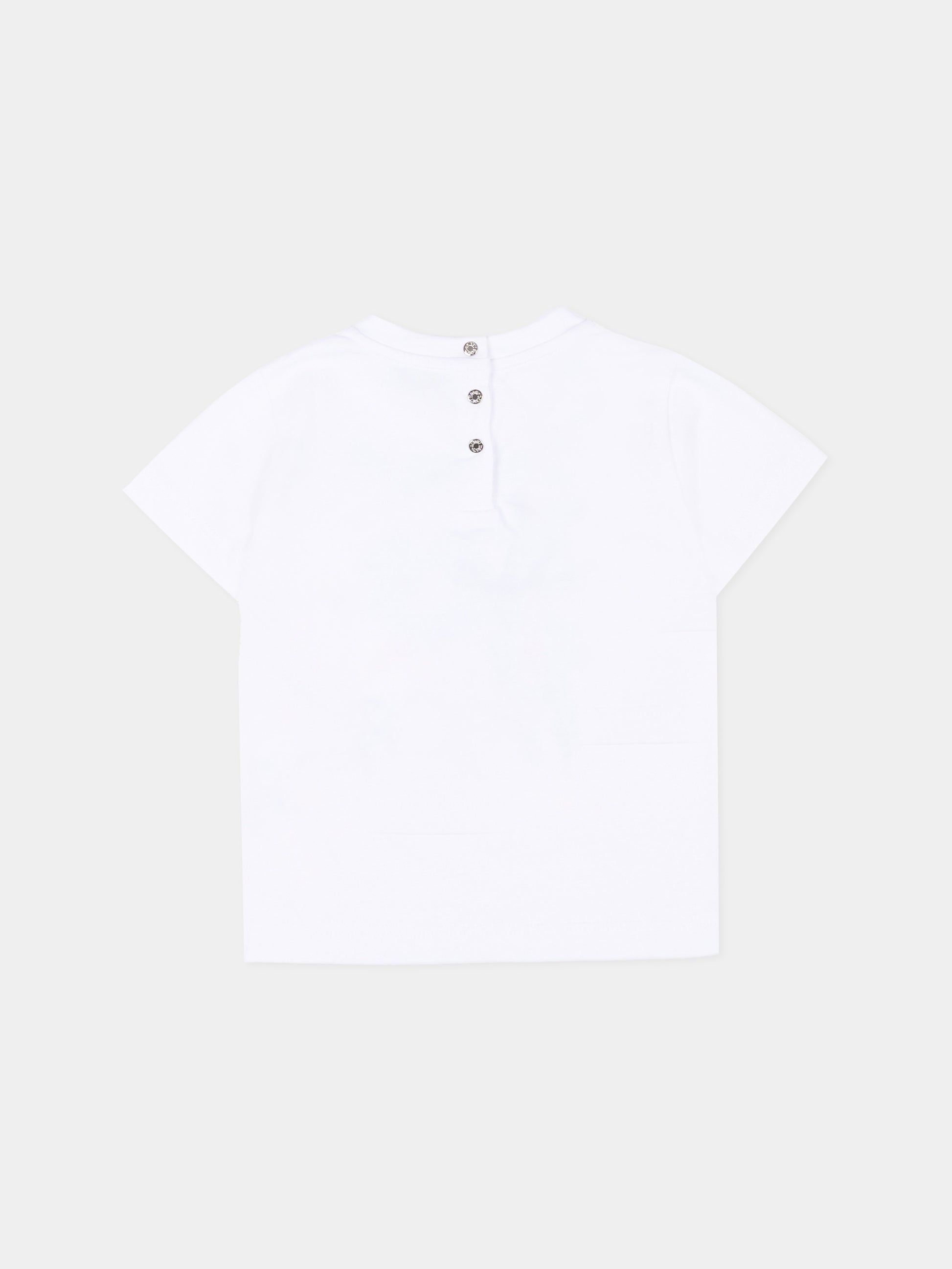 T-shirt bianca per neonato con stampa tropicale,Roberto Cavalli Kids,CIP26083TS WHITE