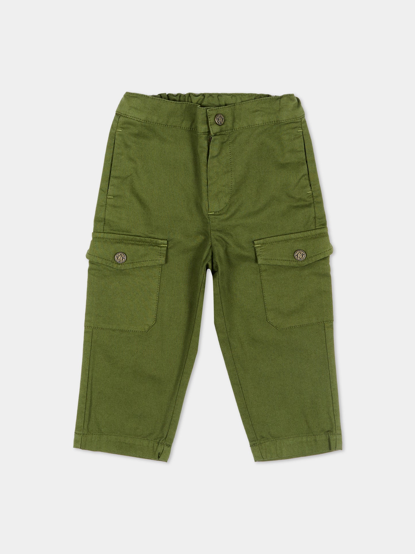 Pantaloni verdi per neonato cargo,Roberto Cavalli Kids,CIP26103PA GREEN MAYFLY