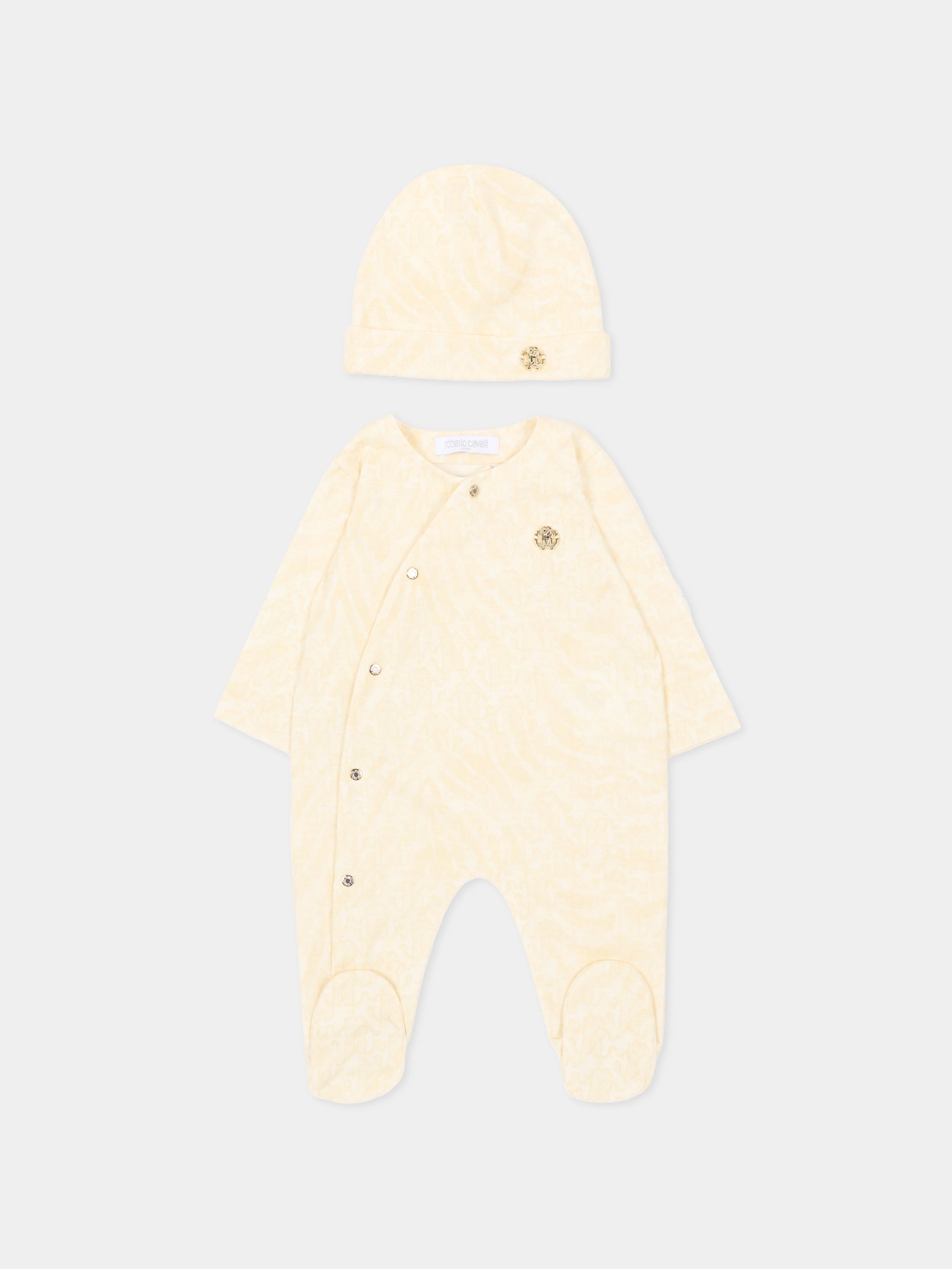 Set tutina avorio per neonati animalier,Roberto Cavalli Kids,CLP26002TU ZEBRA AVORIO