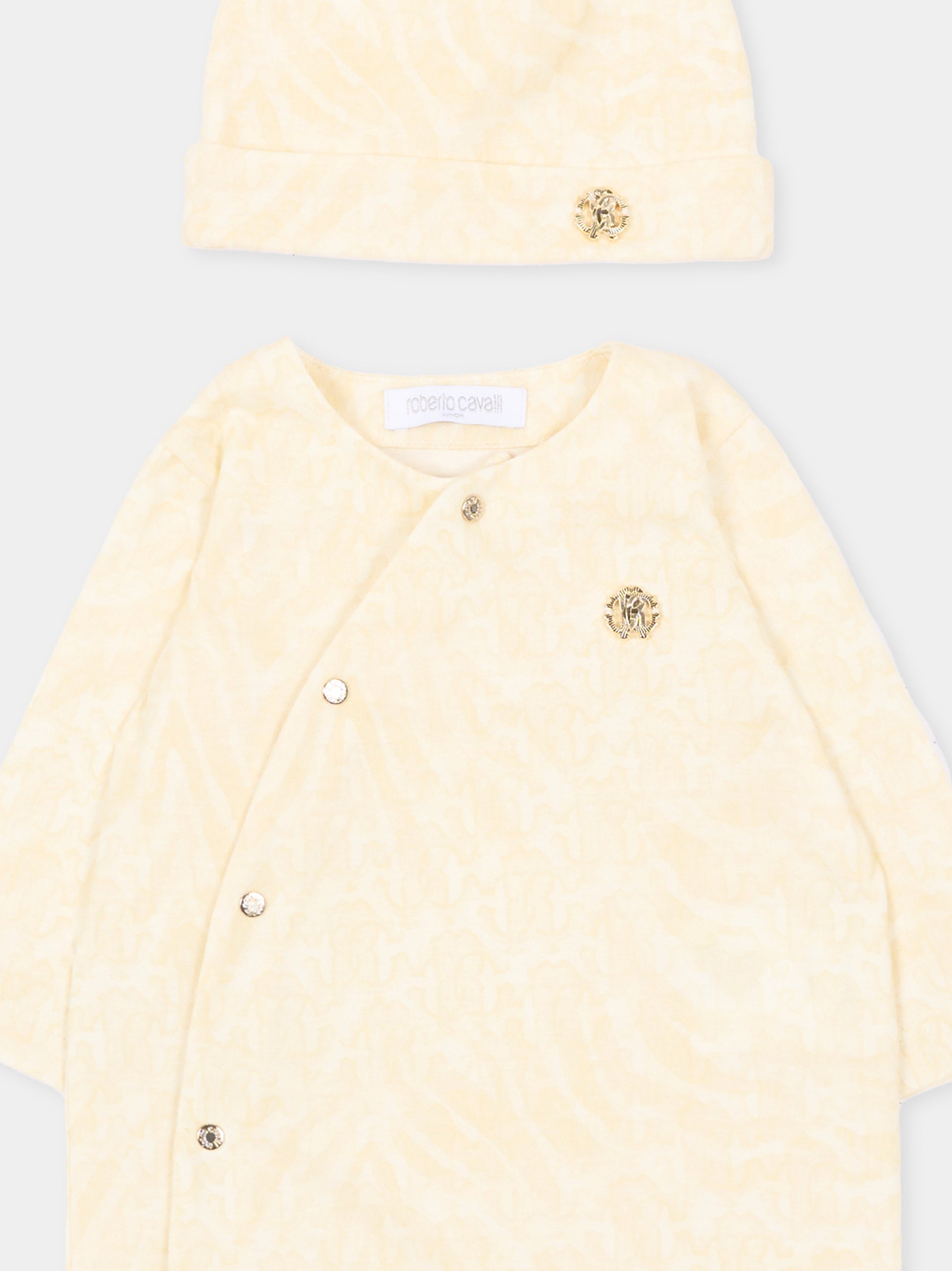 Set tutina avorio per neonati animalier,Roberto Cavalli Kids,CLP26002TU ZEBRA AVORIO