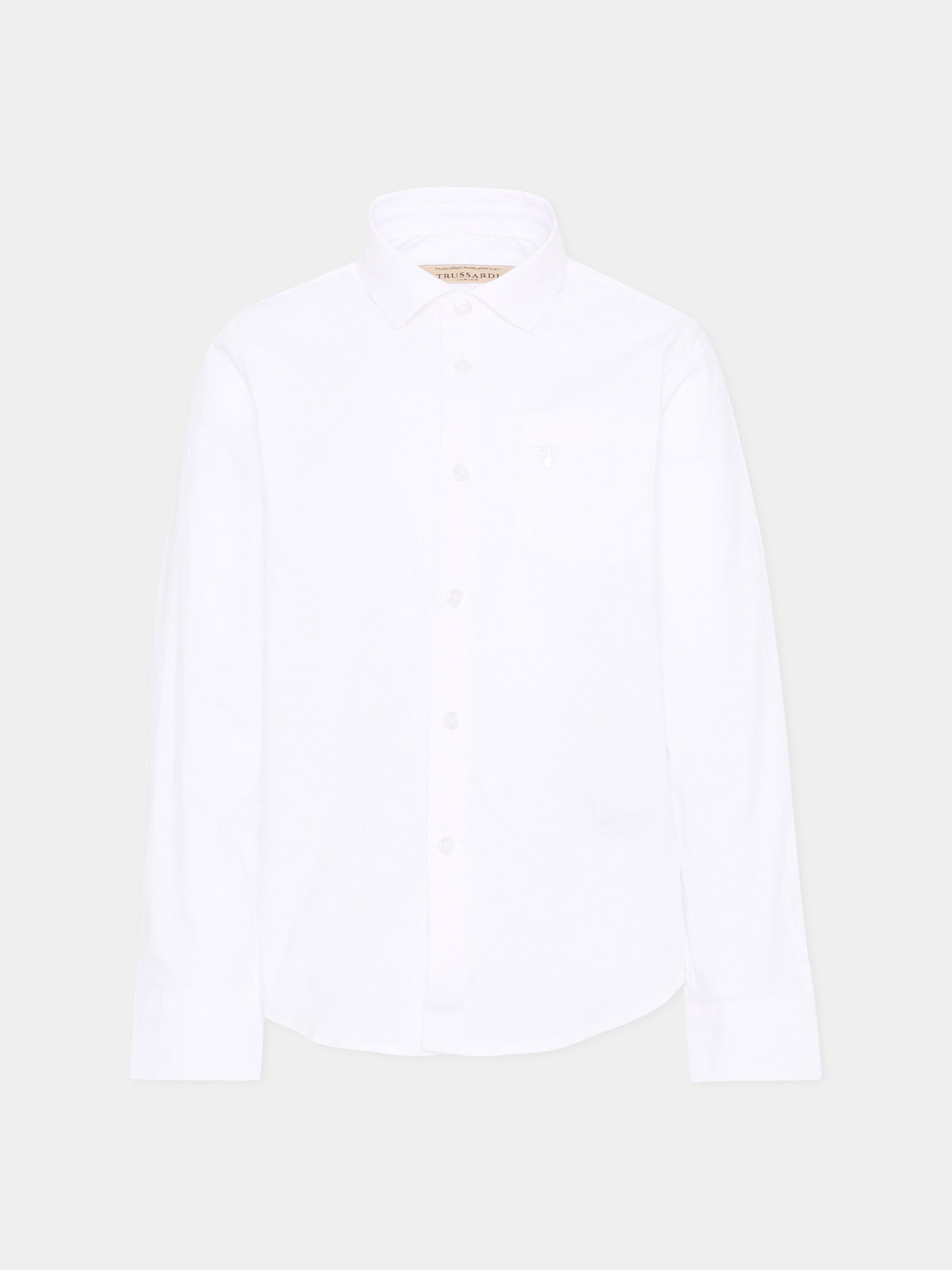 Camicia bianca per bambino con levriero,Trussardi Junior,TBP26028CA WHITE