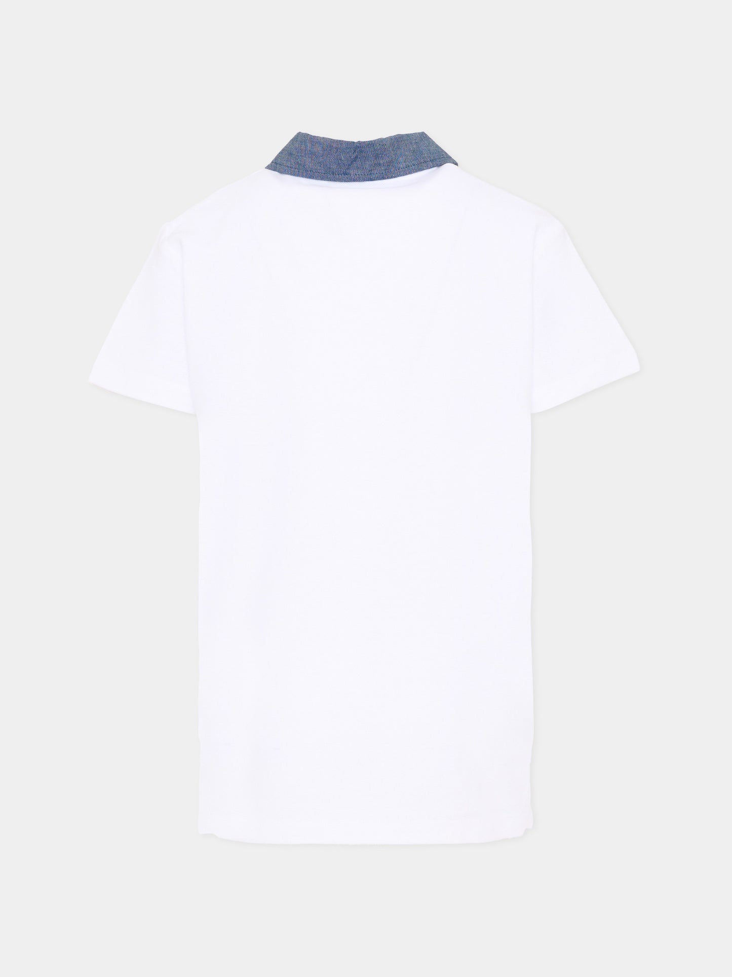 Polo bianca per bambino con levriero,Trussardi Junior,TBP26037PO WHITE