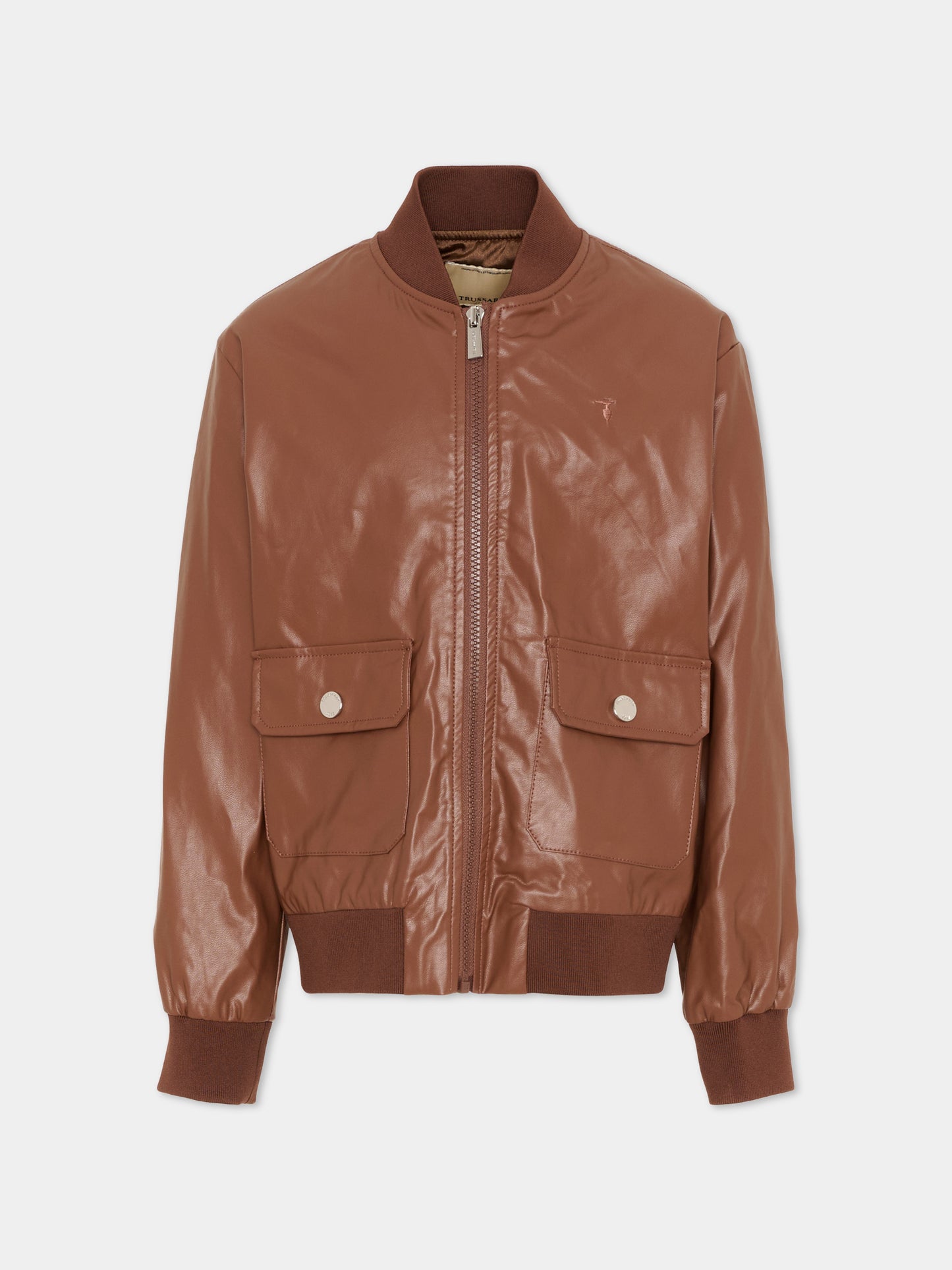 Giubbotto marrone per bambino,Trussardi Junior,TBP26123GB BROWN MACCHIATO