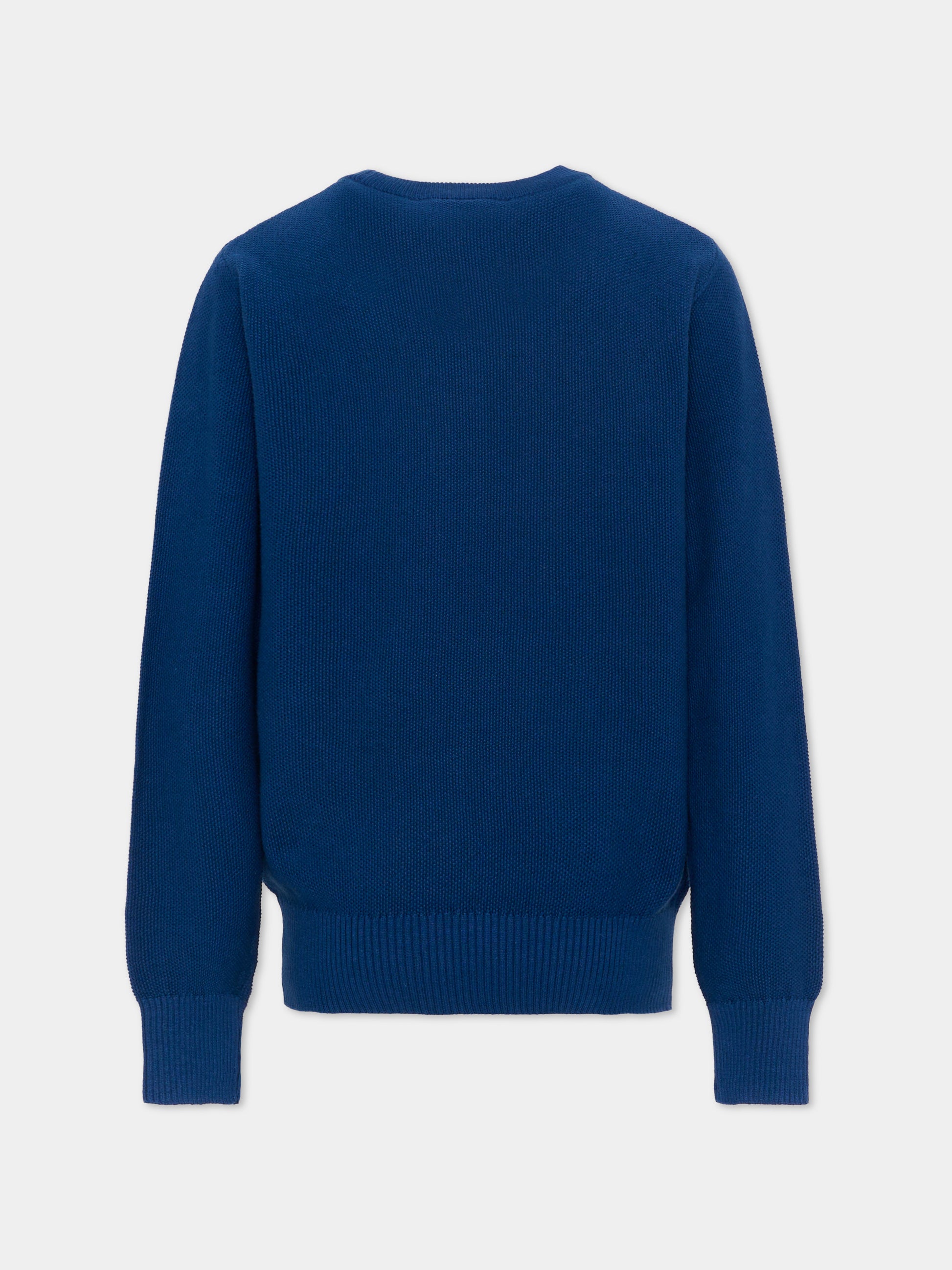 Maglione blu per bambino con levriero,Trussardi Junior,TBP26142MA BLUE ESTATE
