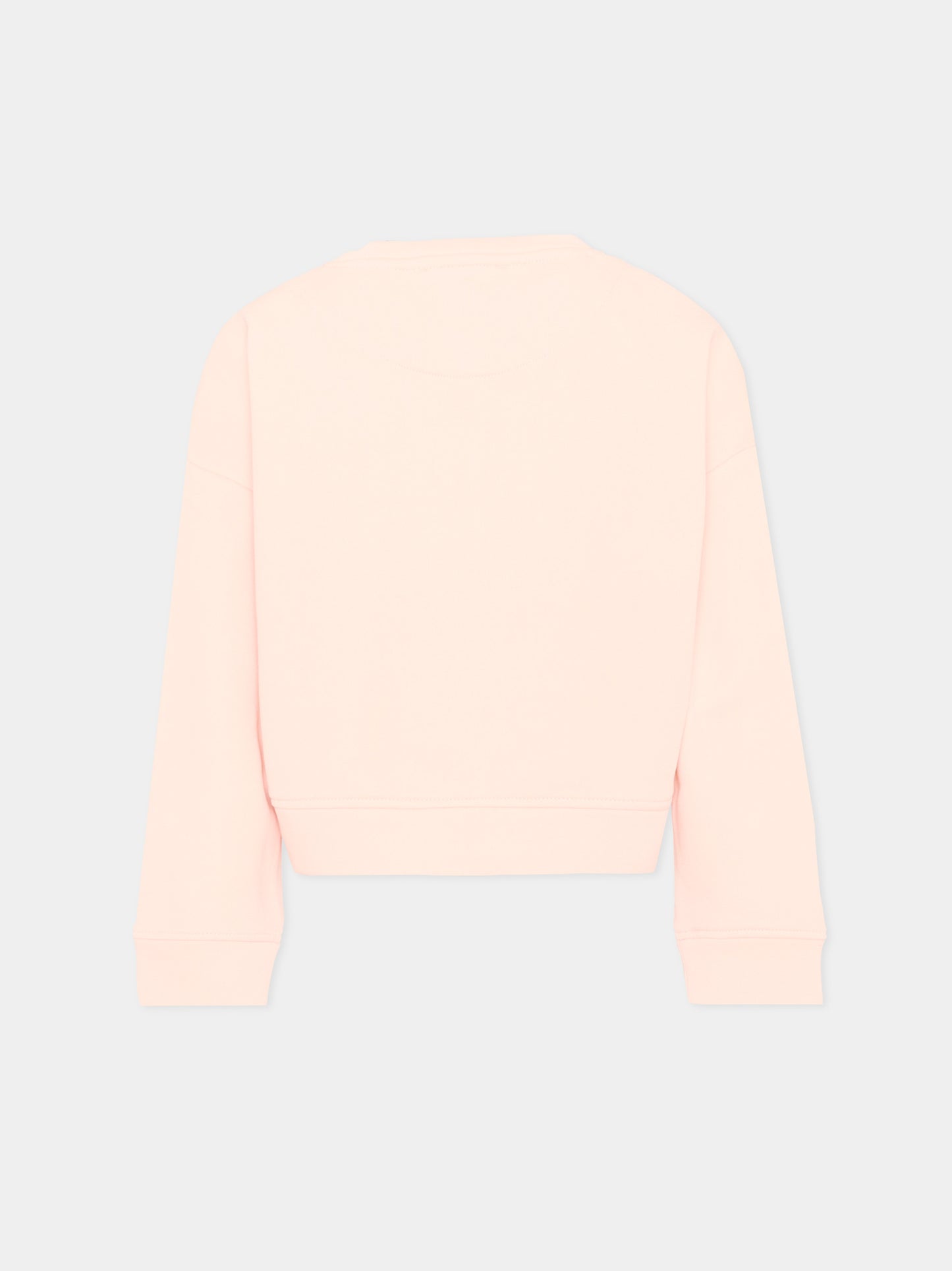 Felpa rosa per bambina con logo,Trussardi Junior,TGP26002FE PINK SCALLOP SHELL