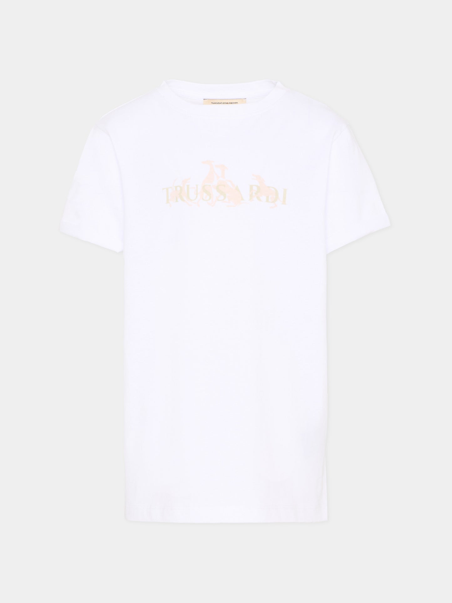 T-Shirt bianca per bambina con logo,Trussardi Junior,TGP26061TS WHITE