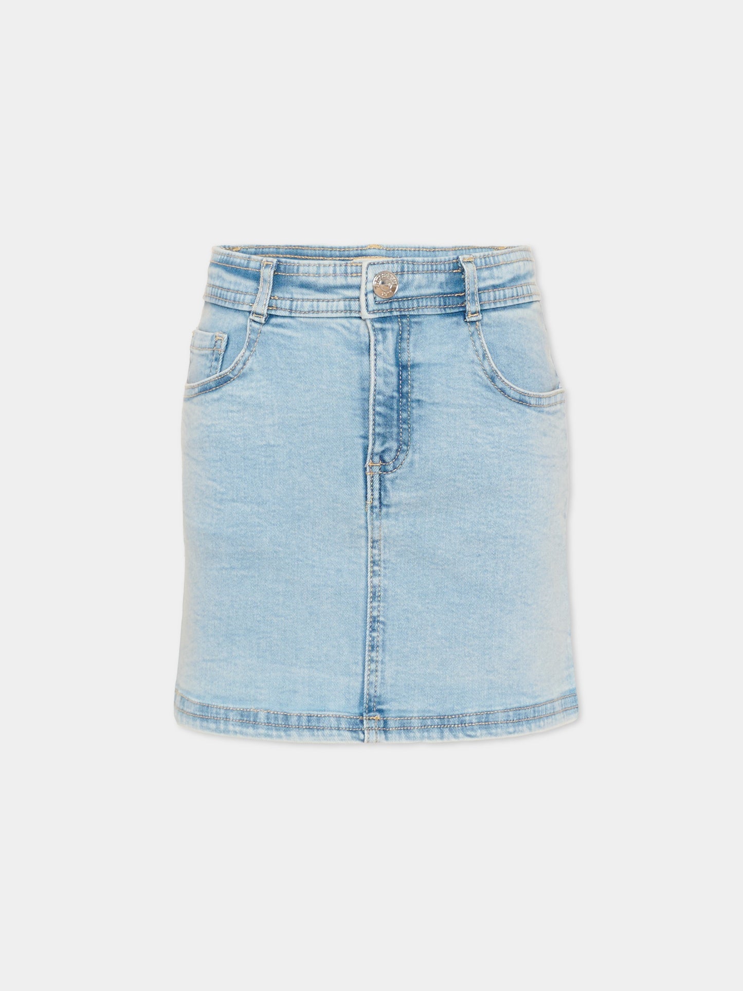 Gonna denim per bambina,Trussardi Junior,TIP26017GO DENIM BLUE LIGHT