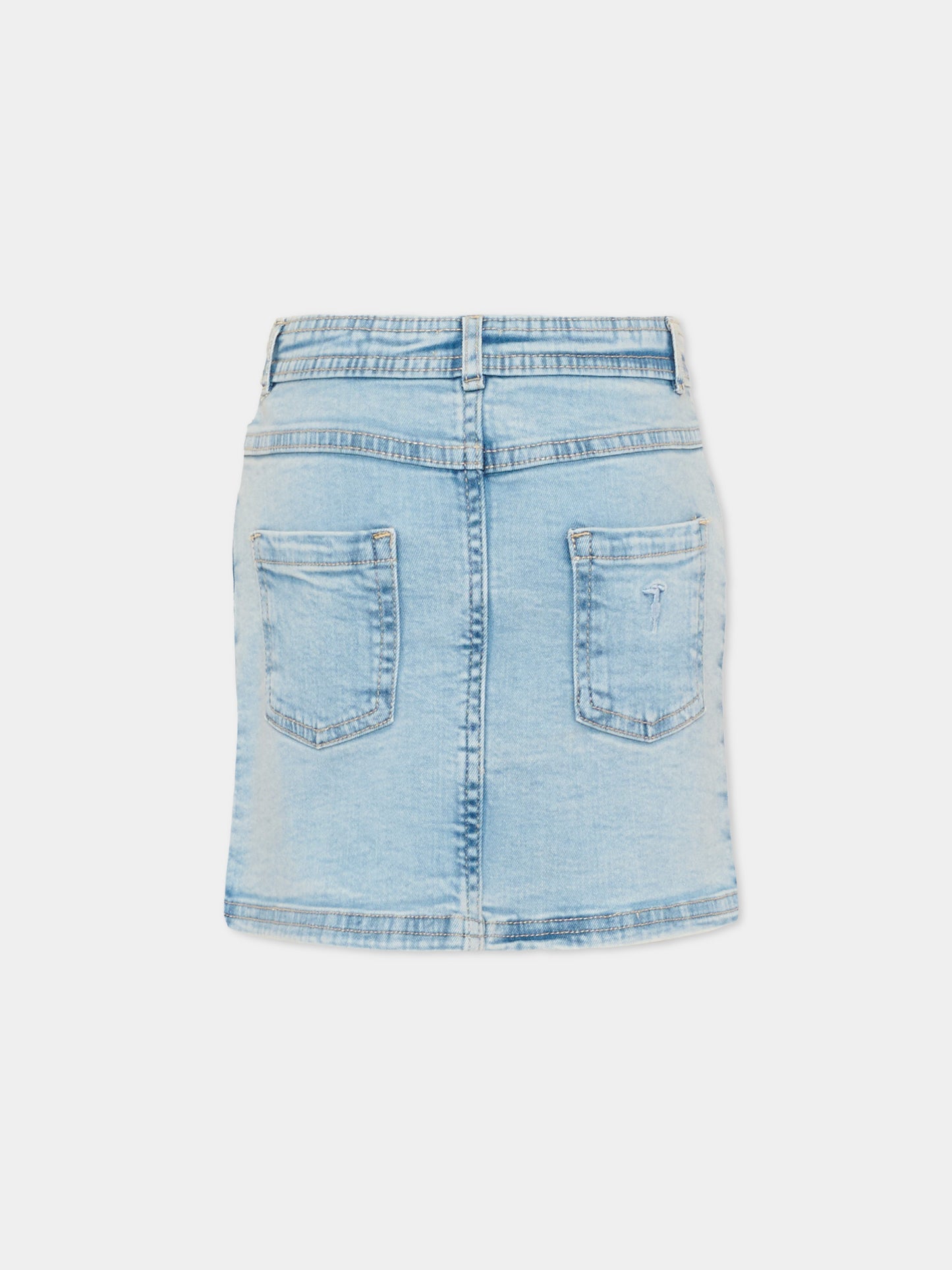 Gonna denim per bambina,Trussardi Junior,TIP26017GO DENIM BLUE LIGHT
