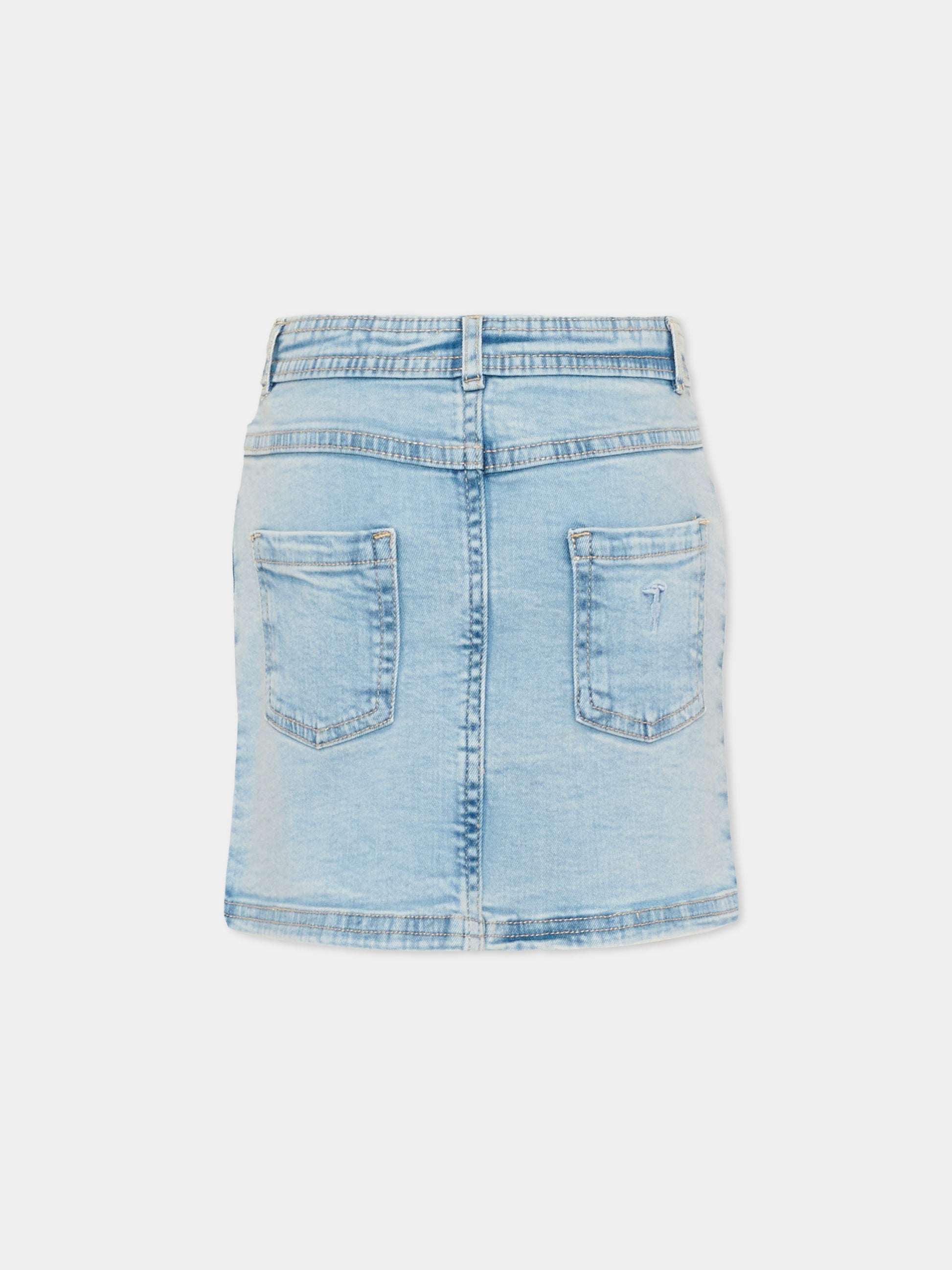 Gonna denim per bambina,Trussardi Junior,TIP26017GO DENIM BLUE LIGHT
