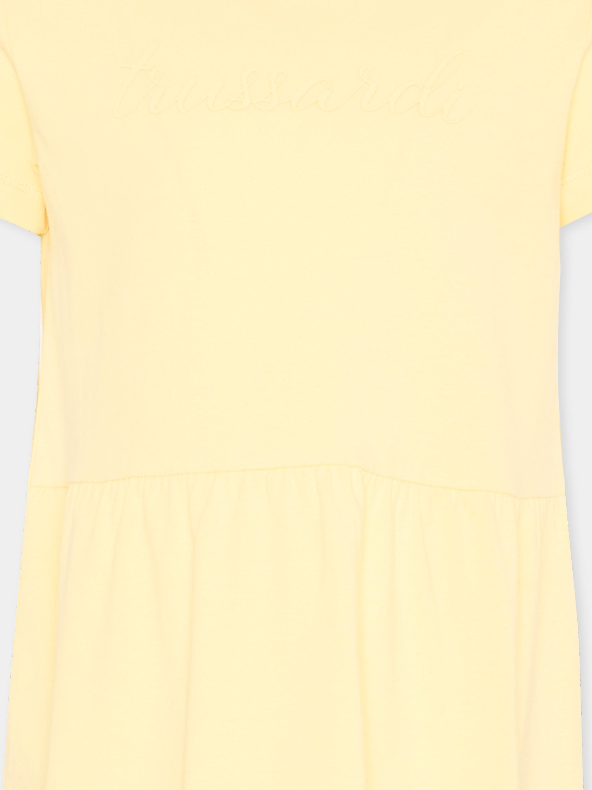 Vestito giallo per bambina con logo,Trussardi Junior,TIP26018VE YELLOW SUNLIGHT