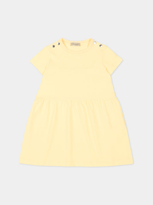 Vestito giallo per neonata con logo,Trussardi Junior,TIP26018VE YELLOW SUNLIGHT