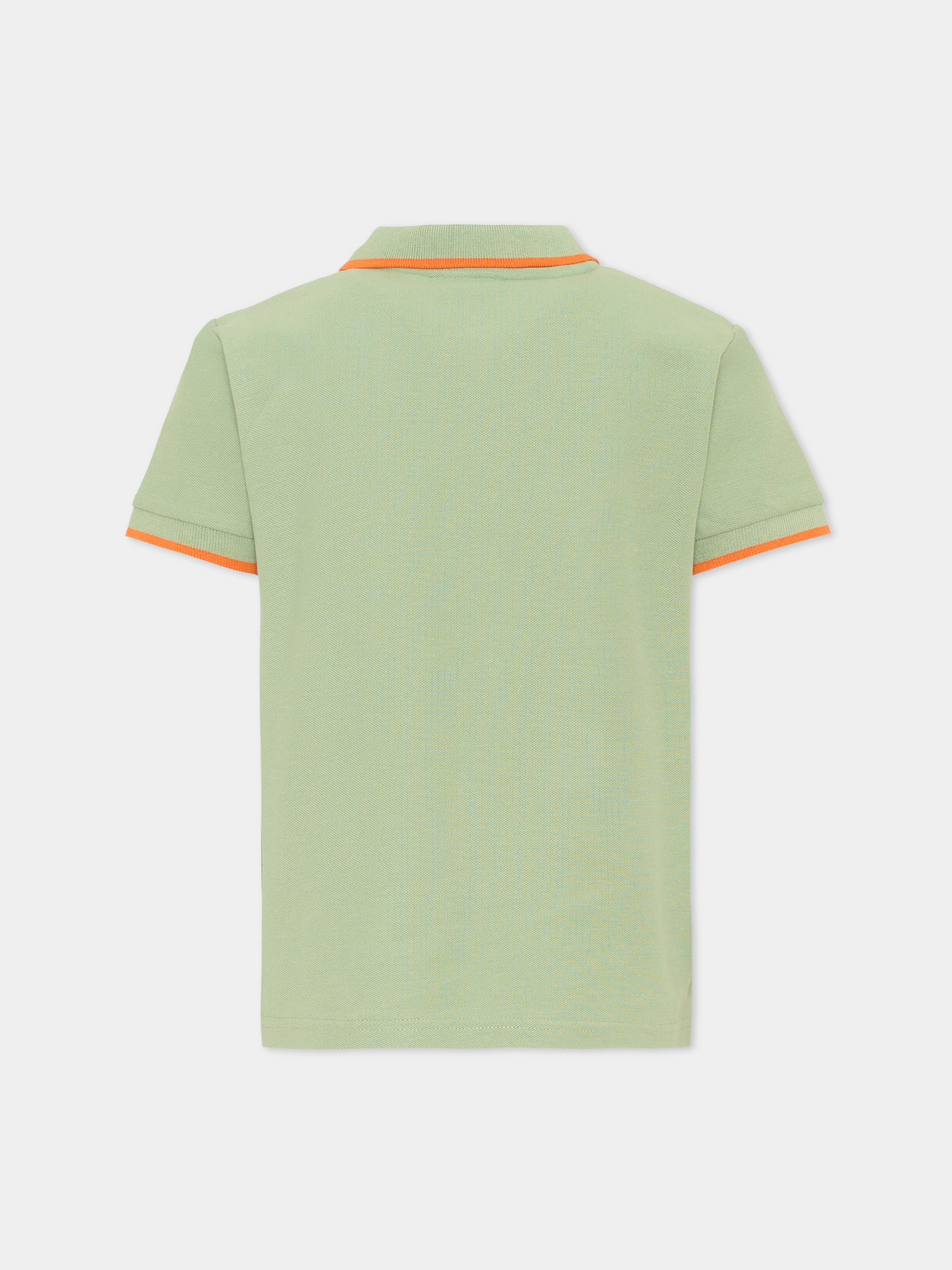 Polo verde per bambino con levriero,Trussardi Junior,TIP26045PO GREEN BASIL