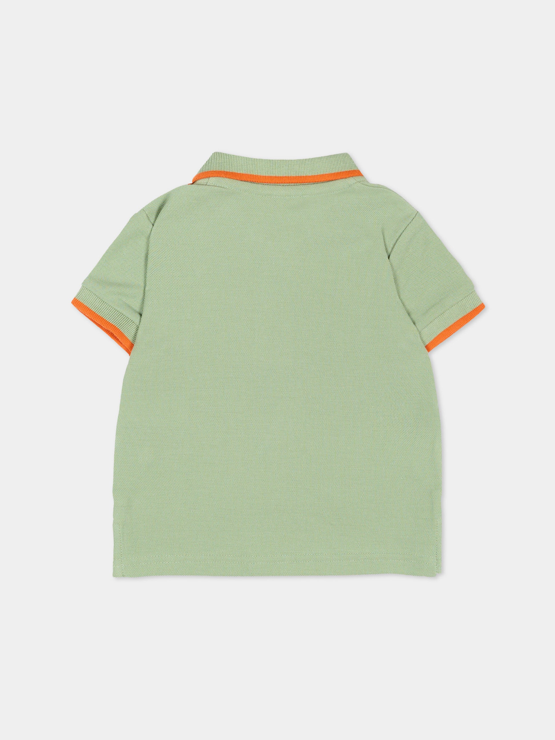 Polo verde per neonato con levriero,Trussardi Junior,TIP26045PO GREEN BASIL