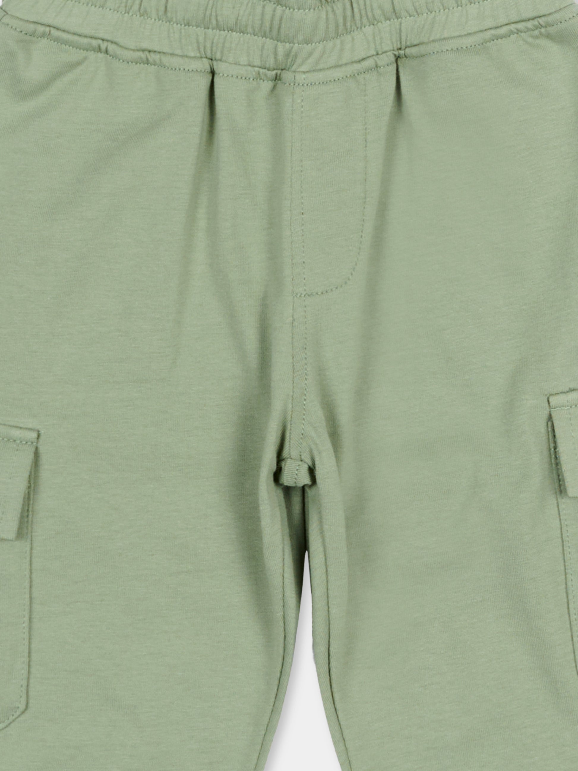 Pantaloni verdi per neonato cargo,Trussardi Junior,TIP26075PA GREEN BASIL