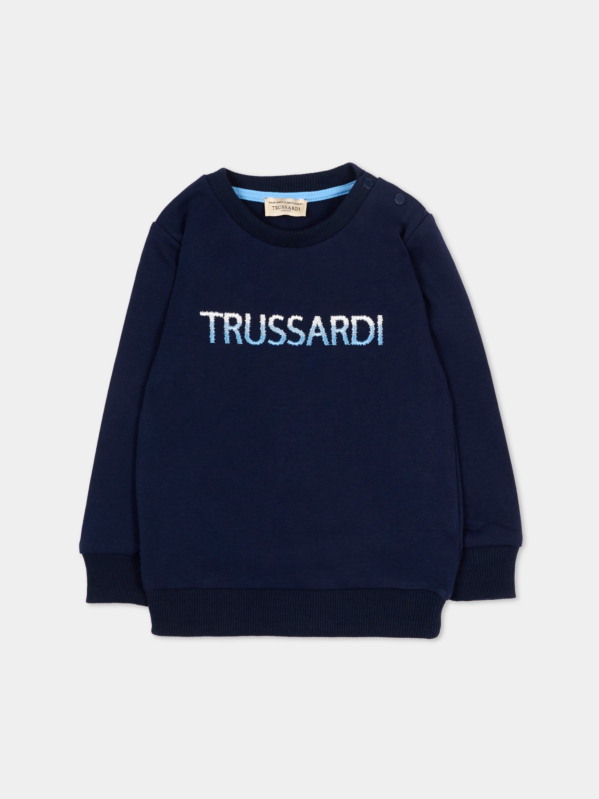 Felpa blu per neonato con logo,Trussardi Junior,TIP26091FE BLUE ESTATE