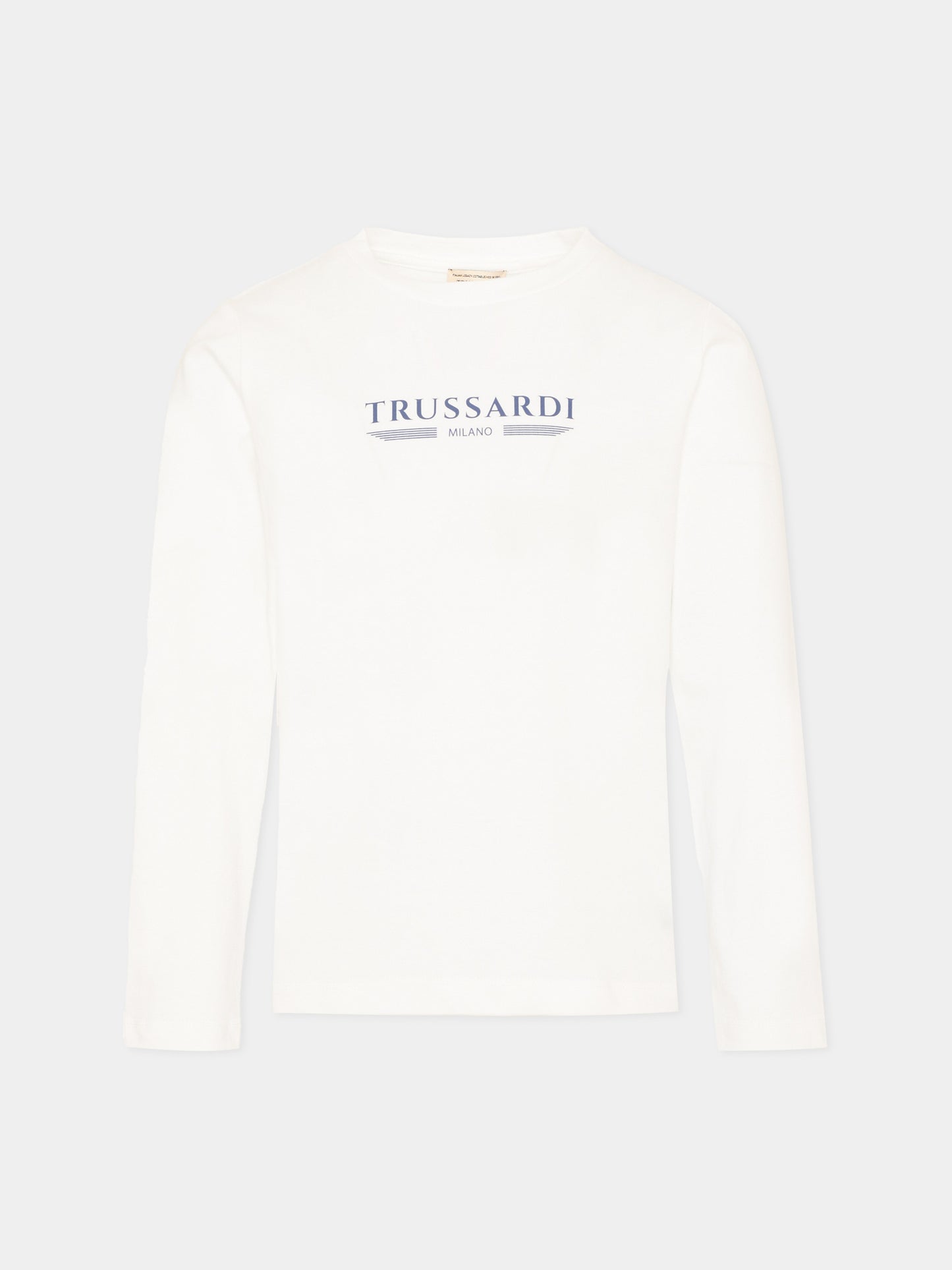 T-shirt bianca per bambino con logo,Trussardi Junior,TIP26106TS OFF-WHITE