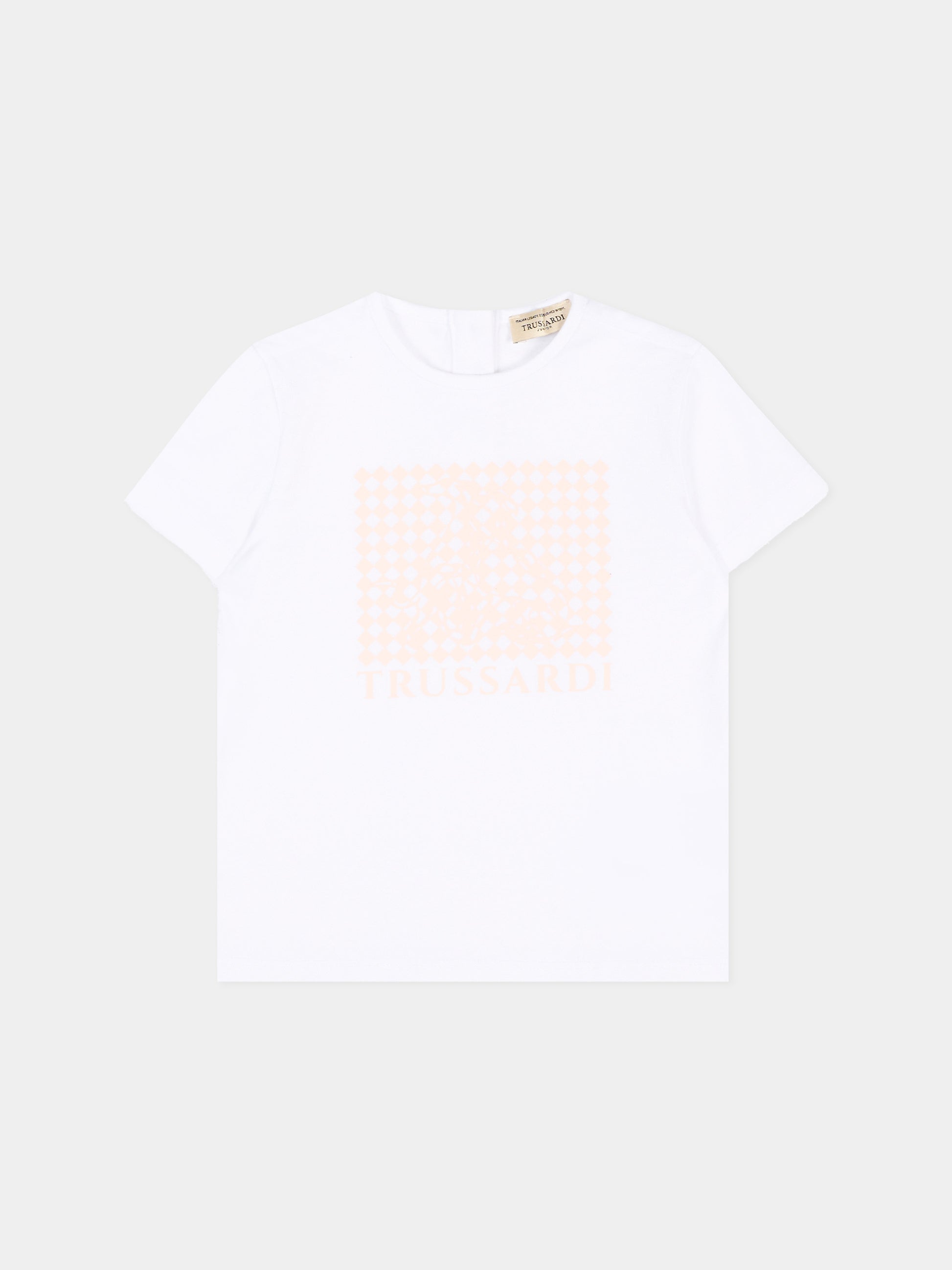 T-shirt bianca per neonata con logo,Trussardi Junior,TIP26134TS WHITE