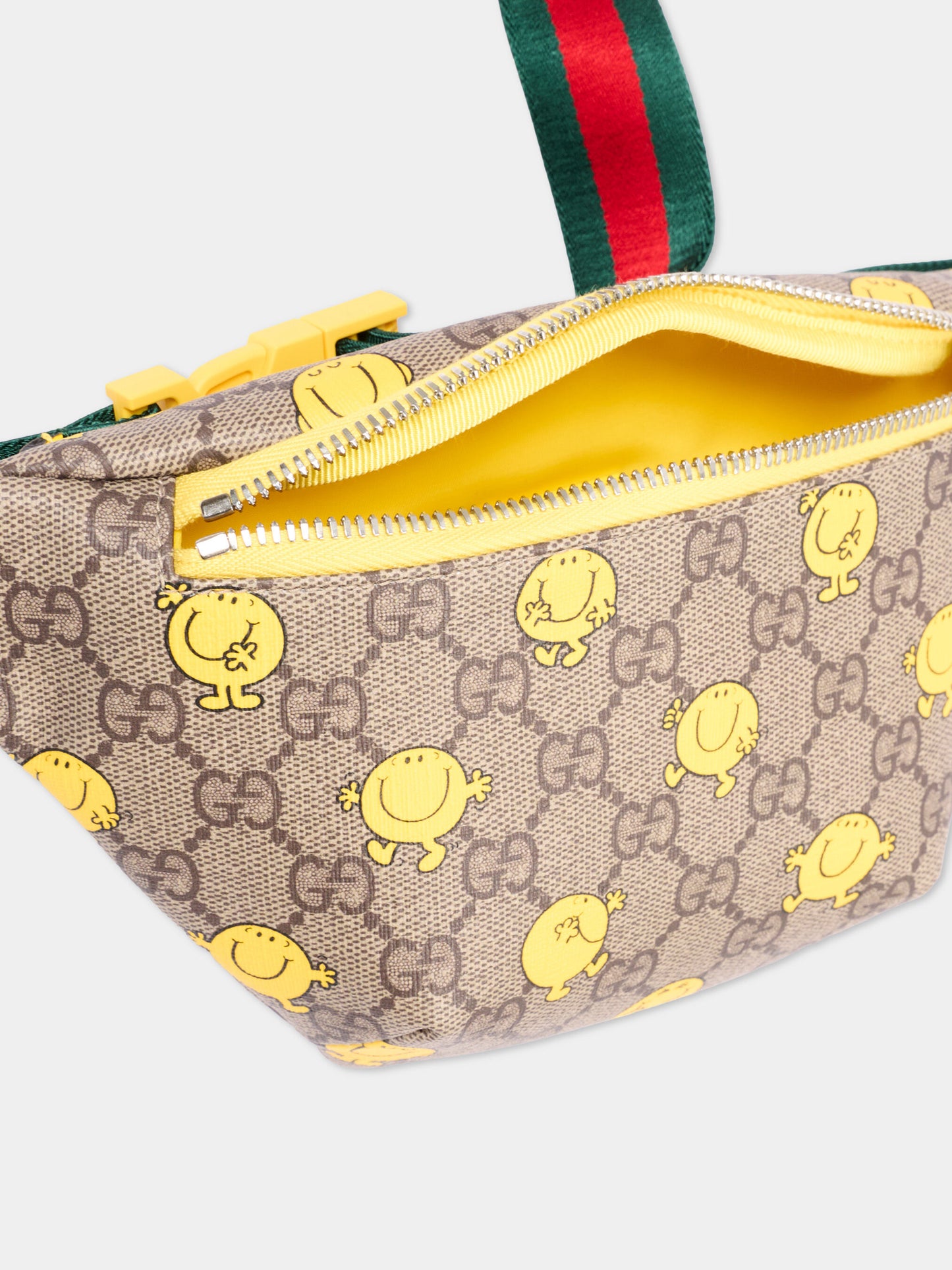 Marsupio marrone per bambini con Mr. Happy,Gucci Kids,502095 FAFN 58456