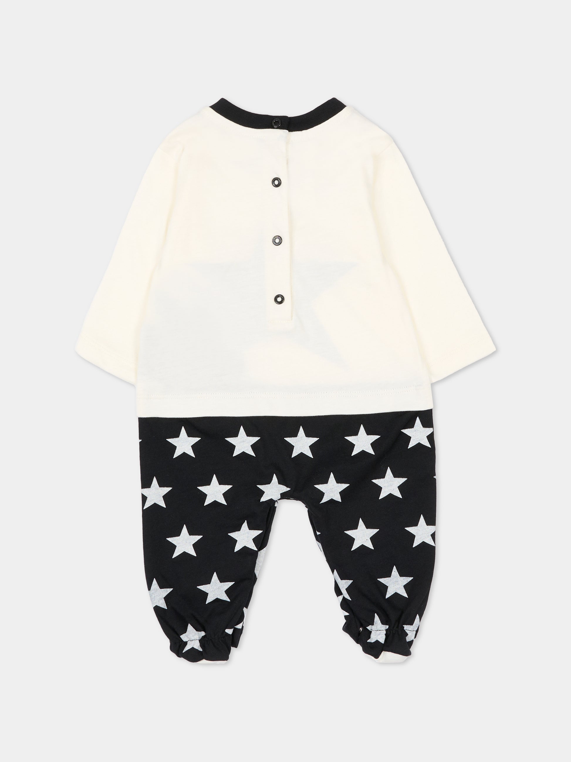 Set bianco per neonato con logo e stelle,Balmain Kids,BUB61A Z0082 102NE