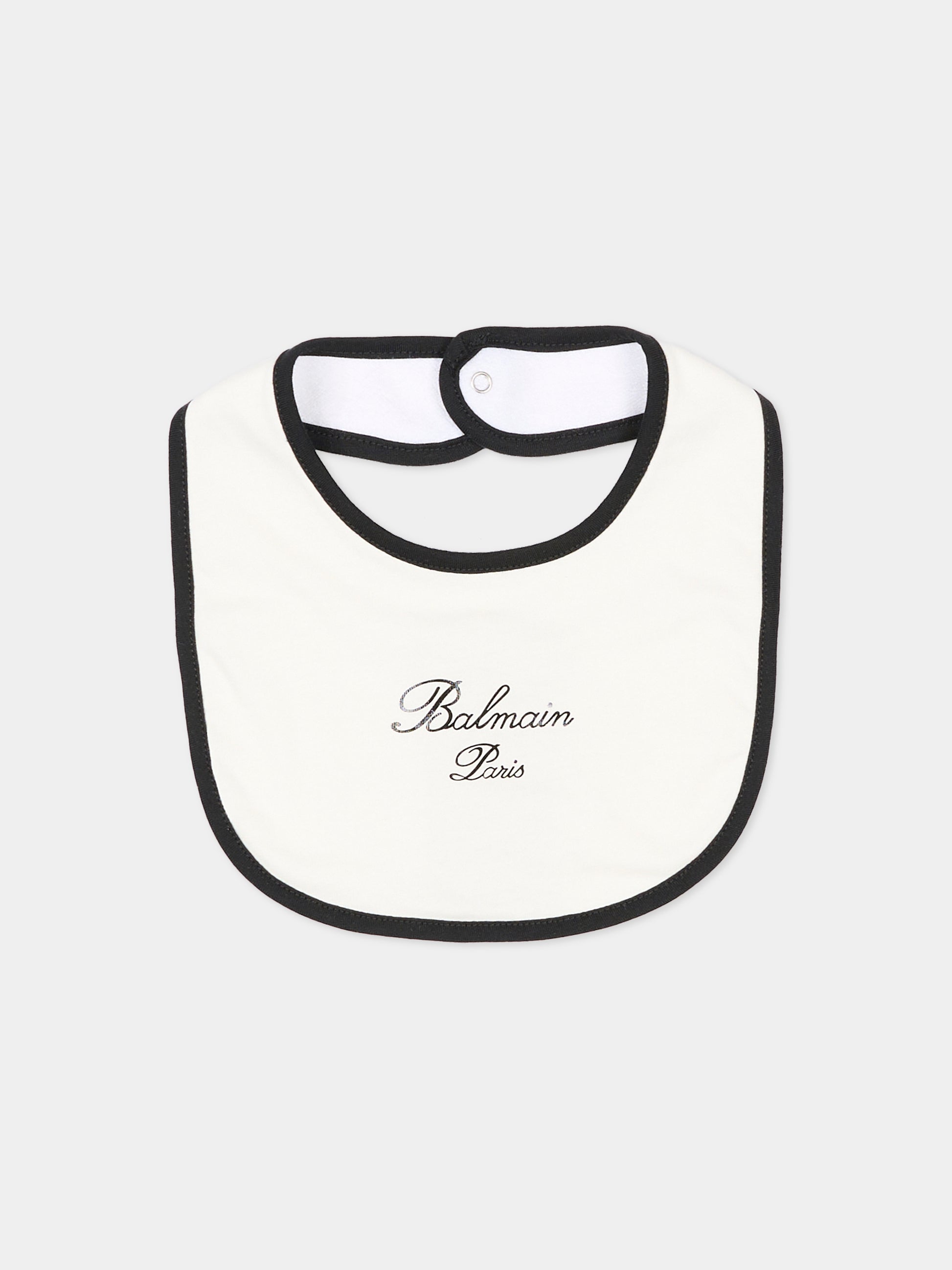 Set bianco per neonato con logo e stelle,Balmain Kids,BUB61A Z0082 102NE