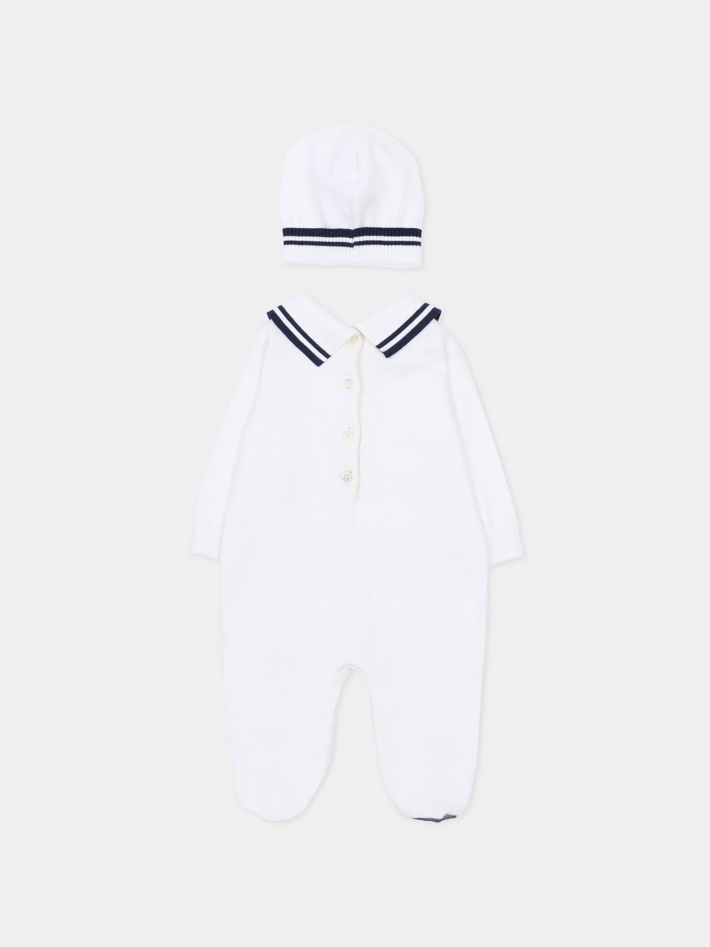 Set bianco per neonato con logo,Fay Kids,FSB520 X0005 100BL