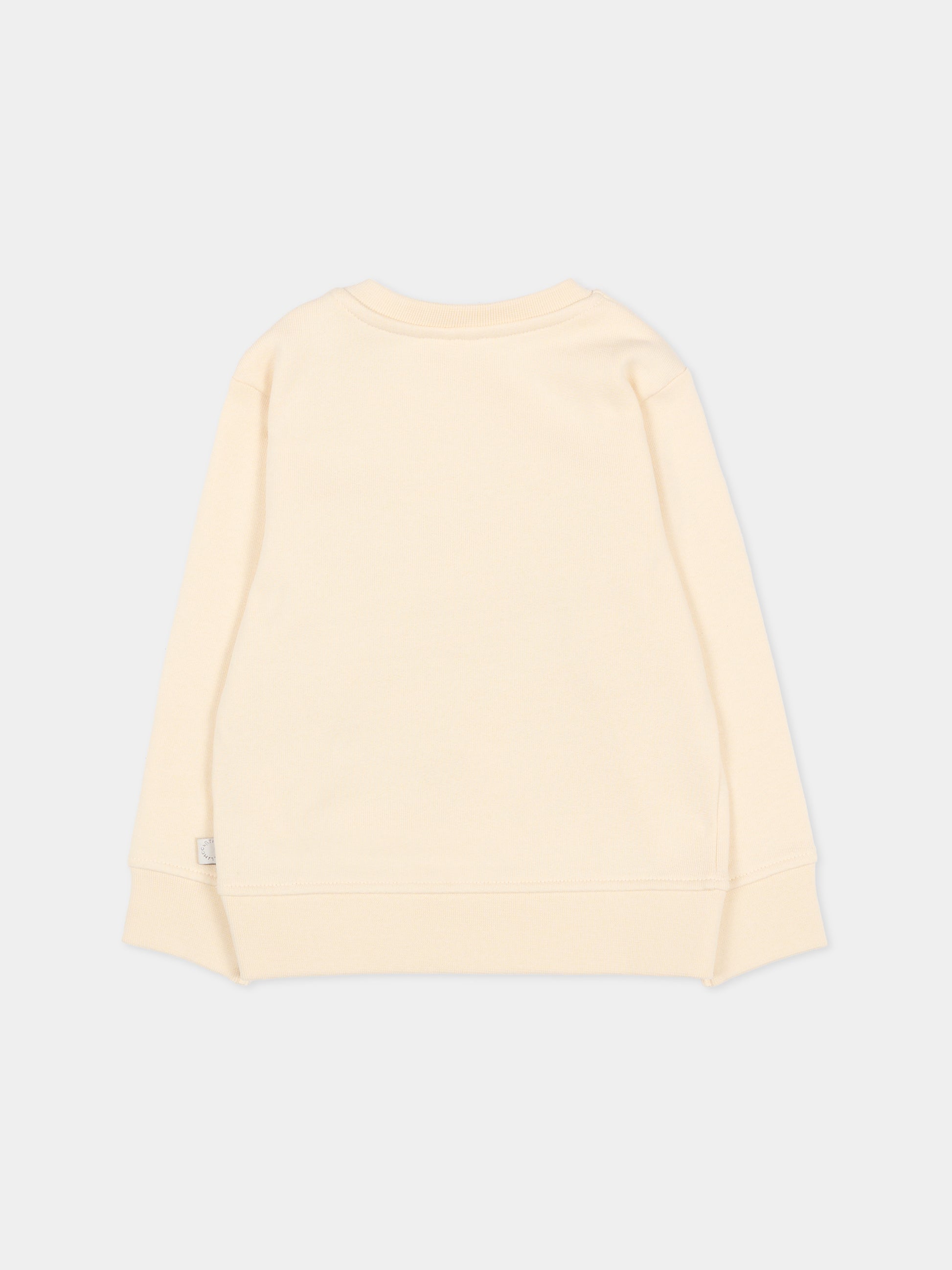 Felpa beige per neonato con stampa spazio,Stella Mccartney Kids,TV4510 Z0453 168