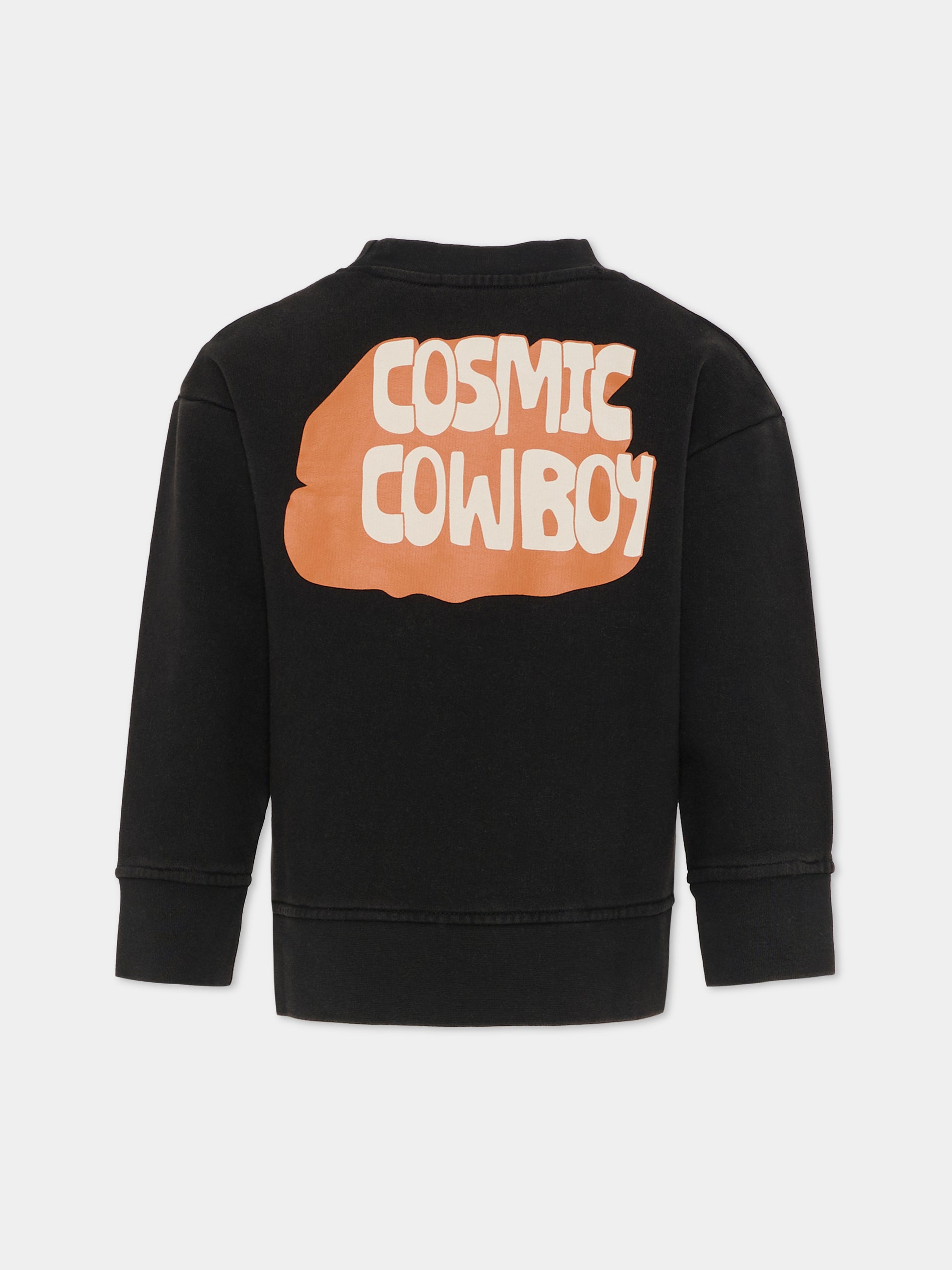 Felpa nera per bambino con cowboy,Stella Mccartney Kids,TV4Q40 Z0453 930