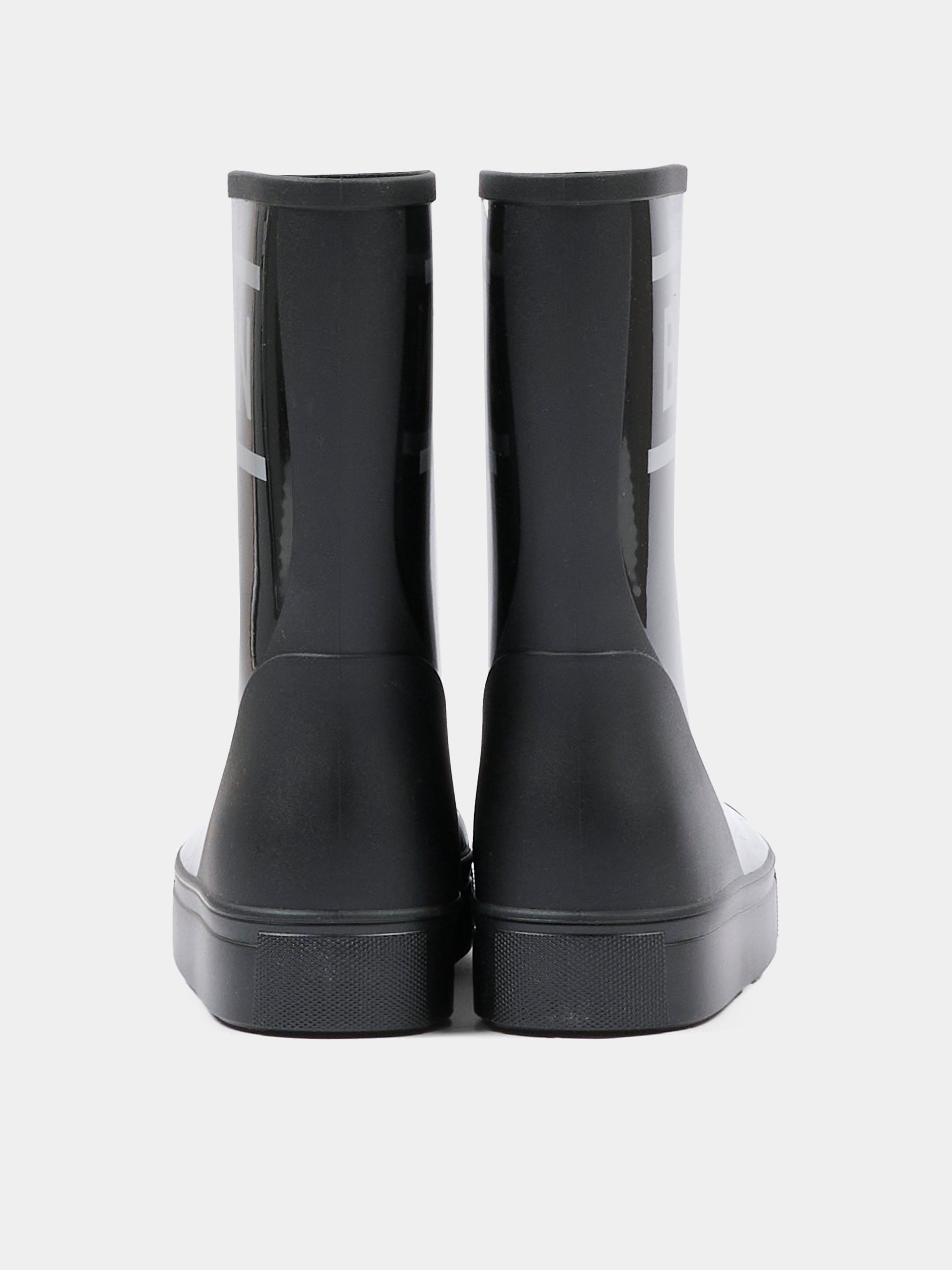 Stivali pioggia neri per bambina con logo,Balmain Kids,BT0S26 Z1831 930AG