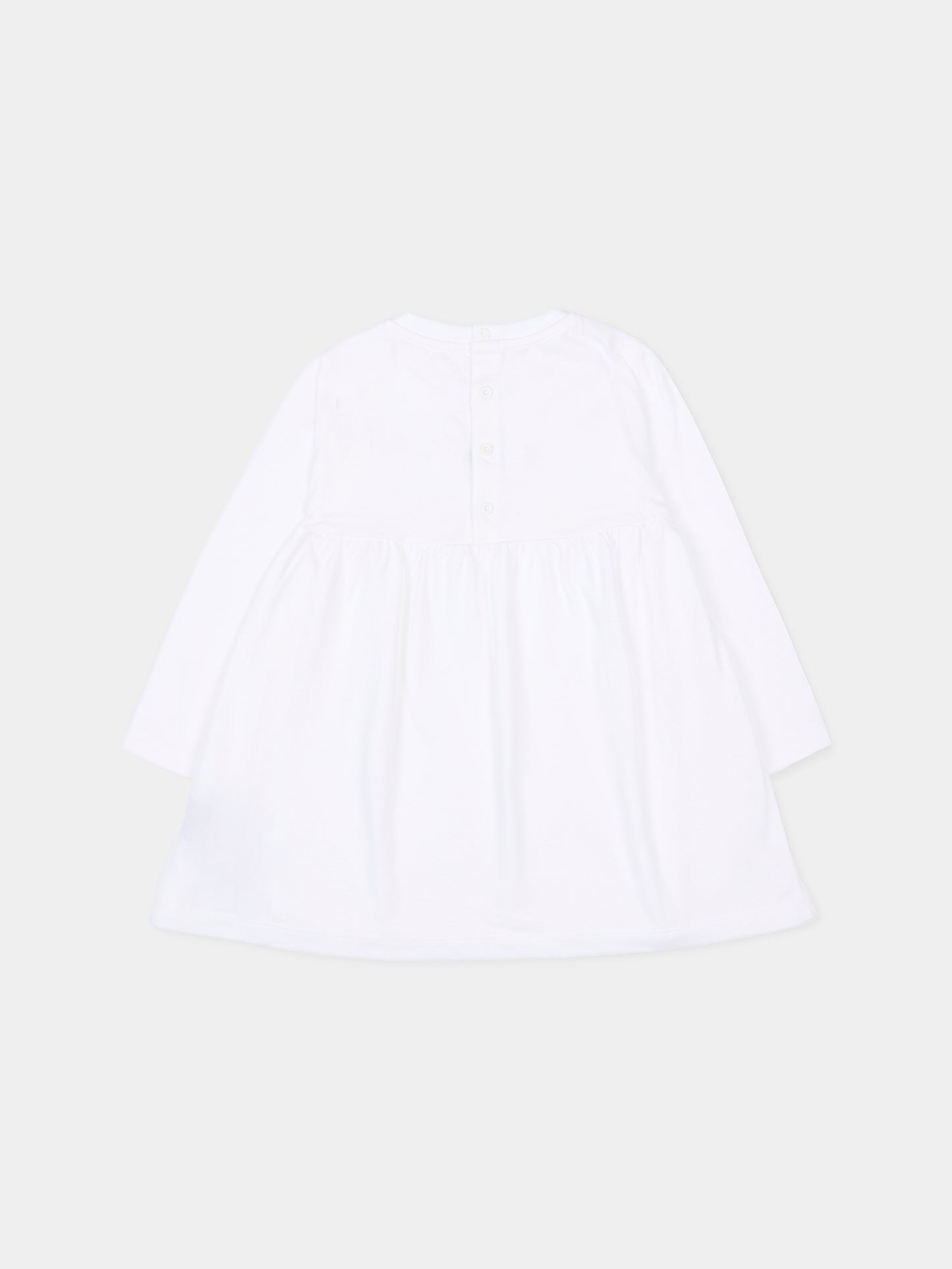 Vestito bianco per neonata con logo,Balmain Kids,BT1010 Z0057 100