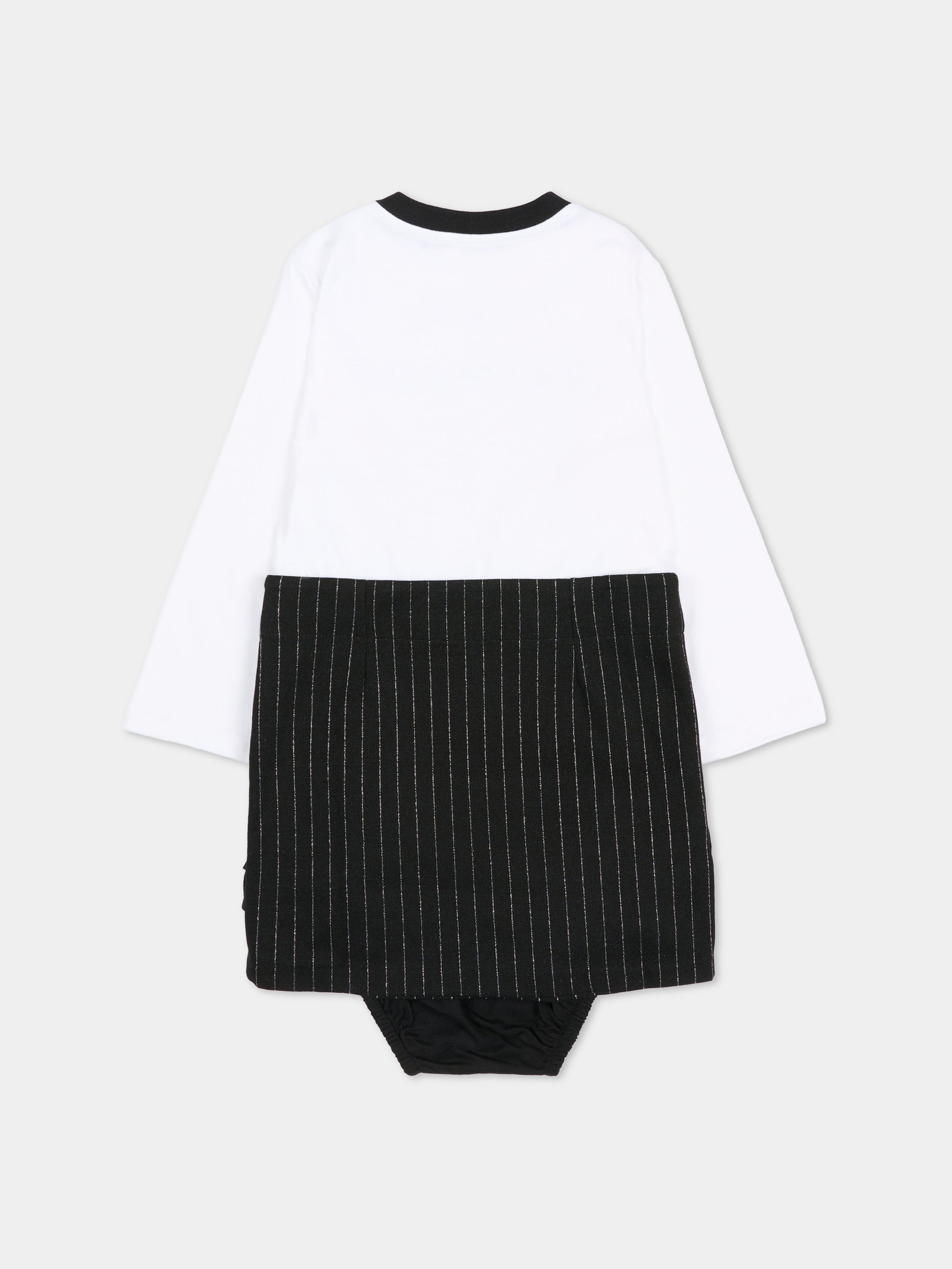 Vestito nero per neonata con logo,Balmain Kids,BT1020 Z1537 930BC