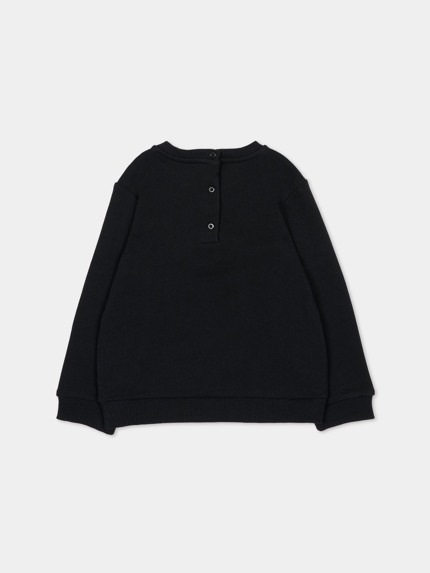 Felpa nera per neonati con logo,Balmain Kids,BT4620 Z0081 930OR