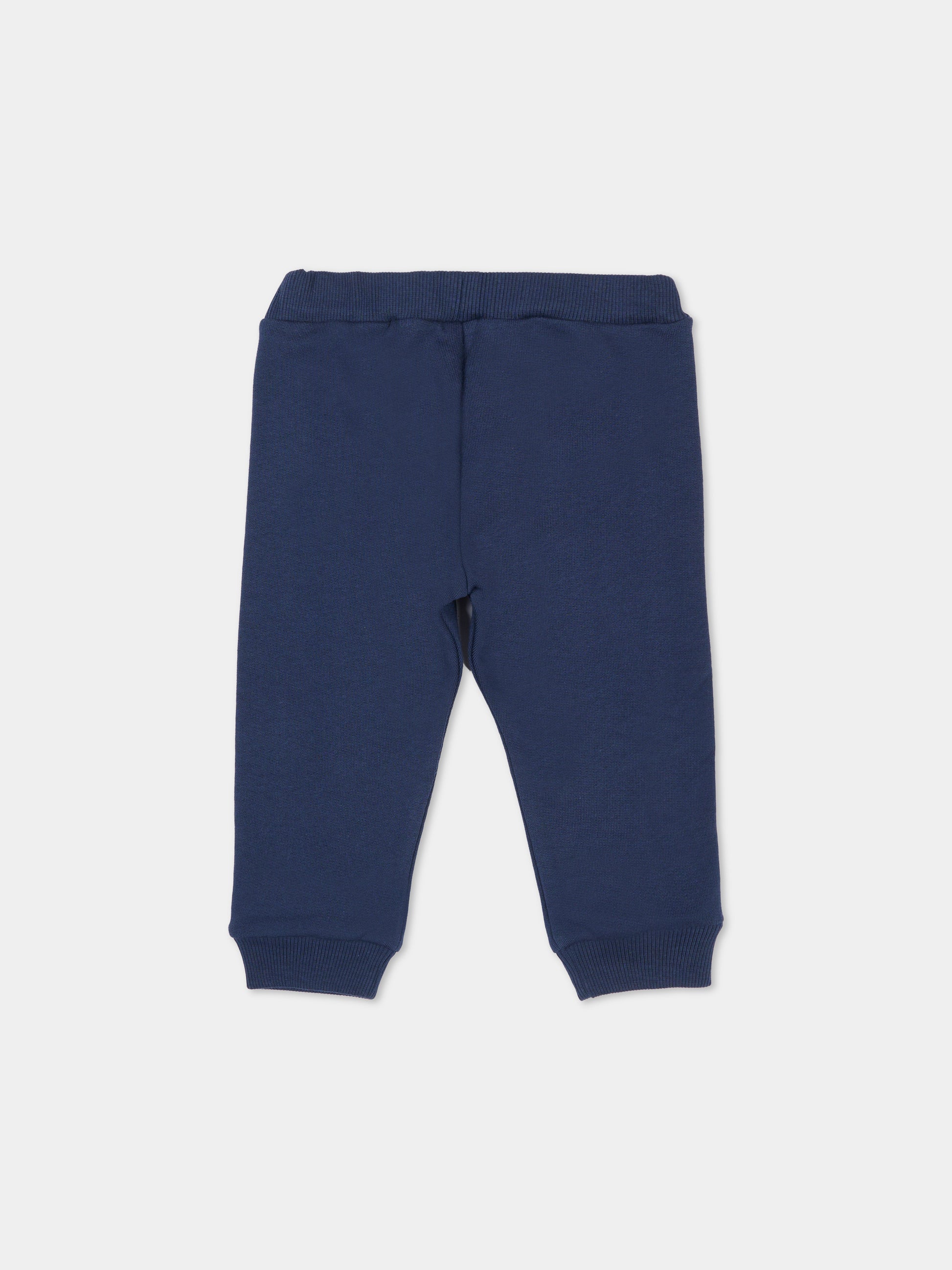 Pantaloni blu per naonato con logo,Balmain Kids,BT6600 Z0114 649
