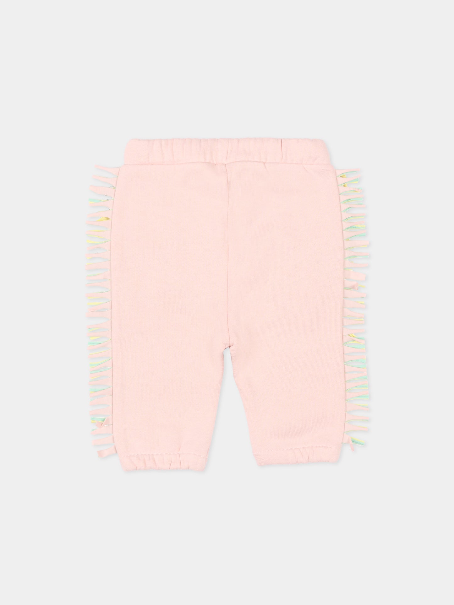 Pantaloni rosa con frange per neonata,Stella Mccartney Kids,TT6100 Z0447 505