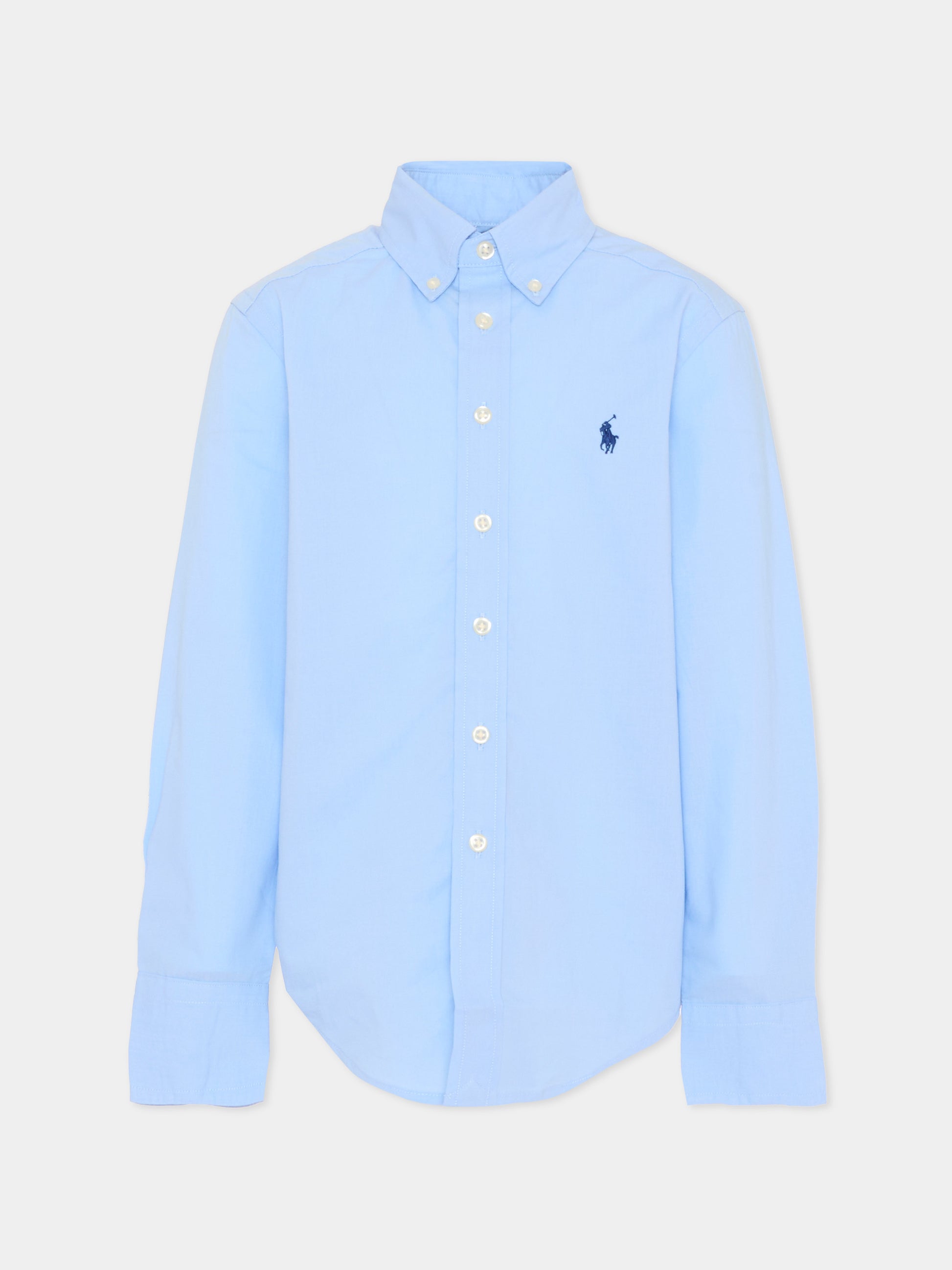 Camicia celeste per bambino con Pony,Ralph Lauren Kids,952199500