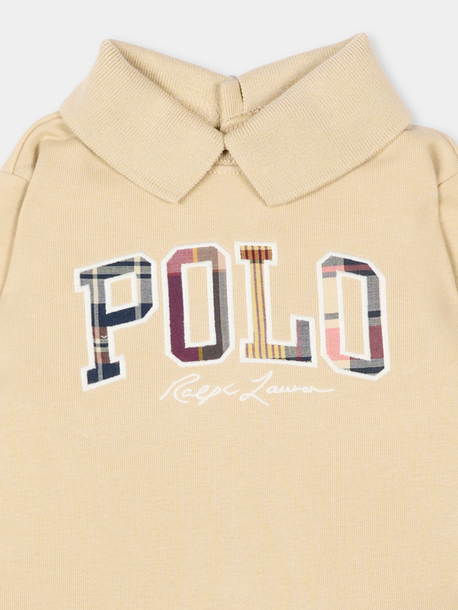 Completo sportivo lungo beige per neonato,Ralph Lauren Kids,B18460001
