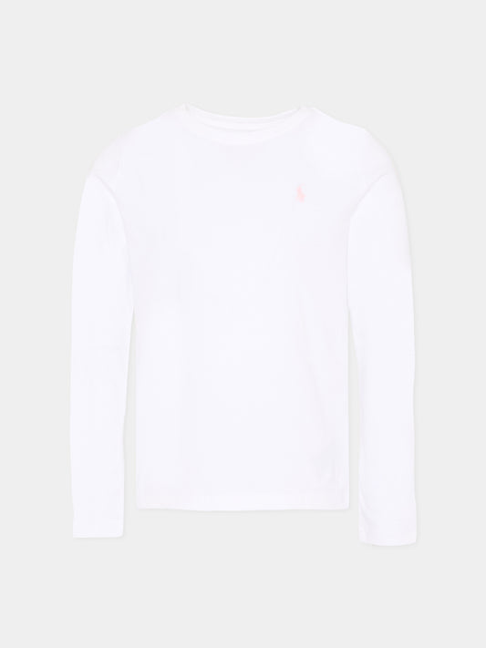 T-Shirt a manica lunga bianca per bambini,Ralph Lauren Kids,841122030