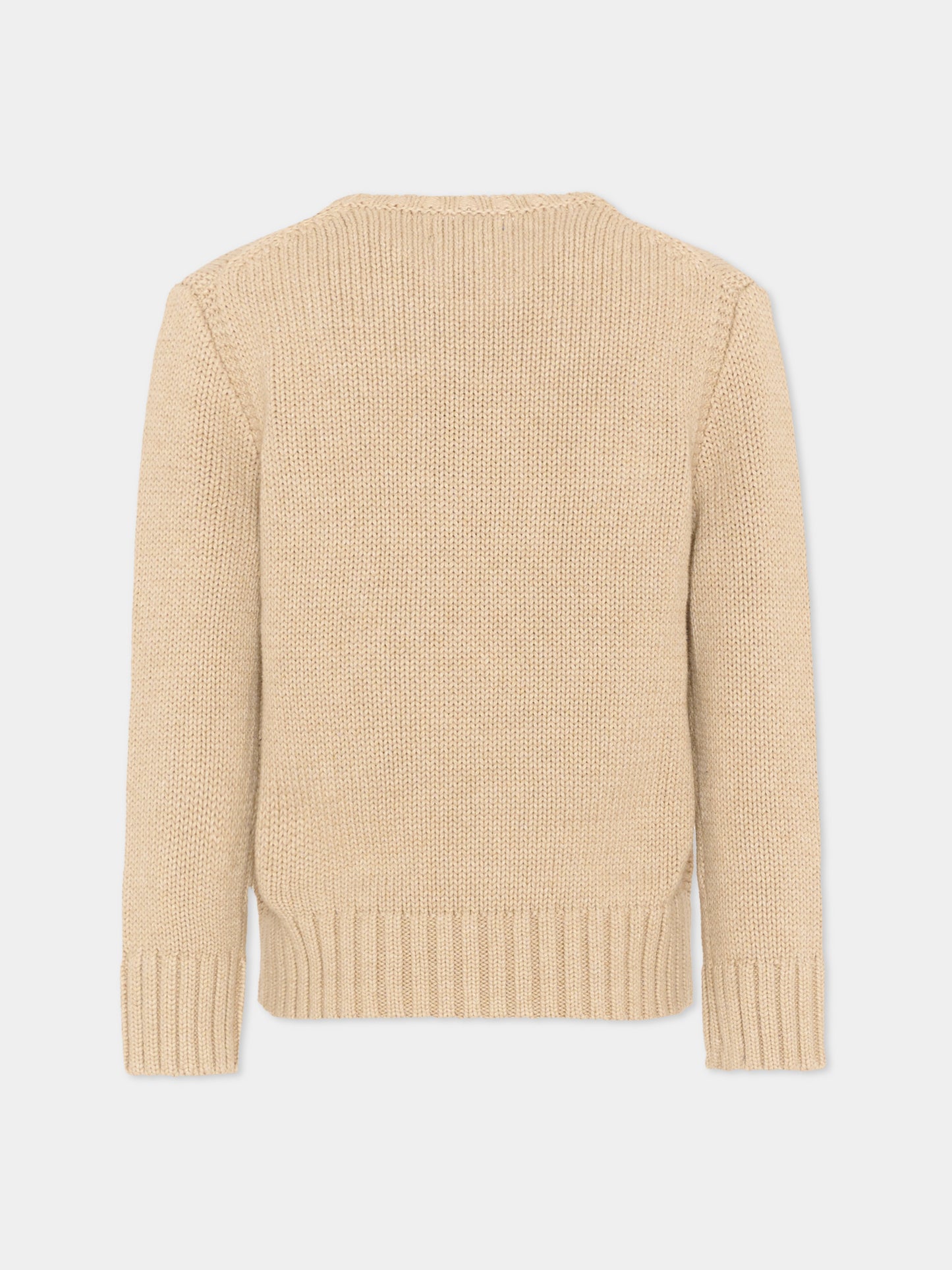 Maglione beige per bambini con logo,Ralph Lauren Kids,B18575001
