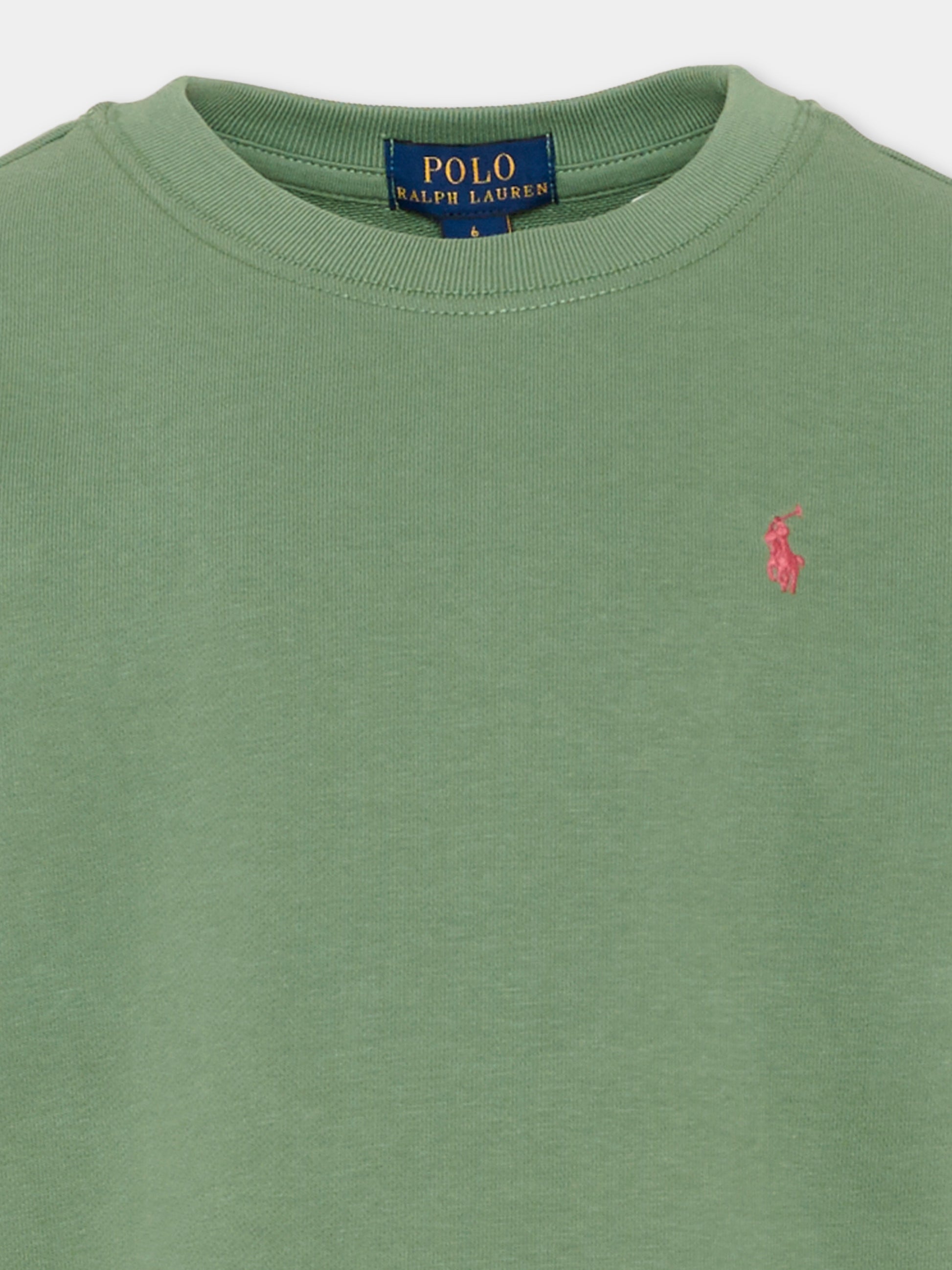 Felpa verde per bambino con logo,Ralph Lauren Kids,971277500