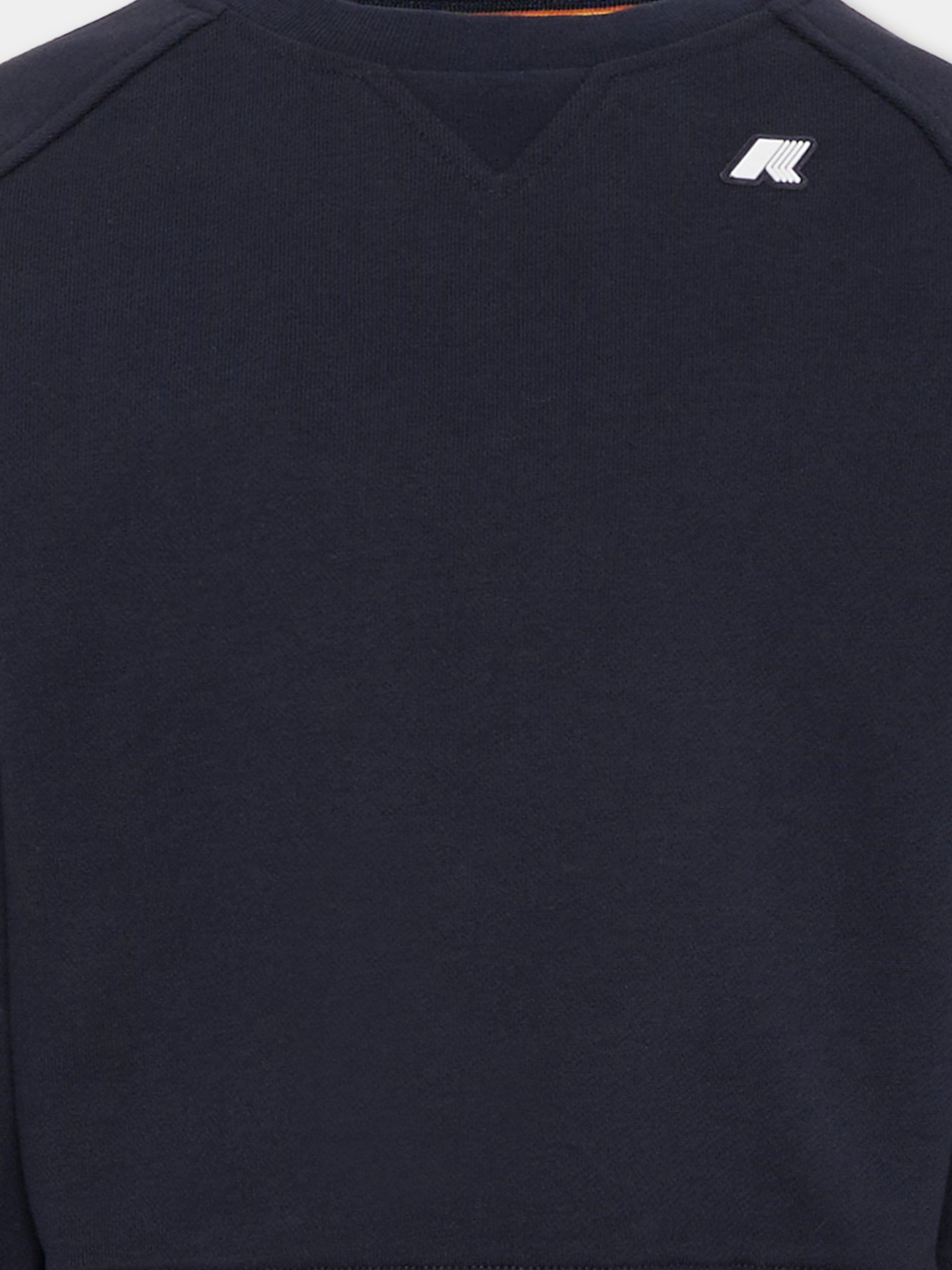 Felpa blu per bambino con logo,K-way,K51348W K89
