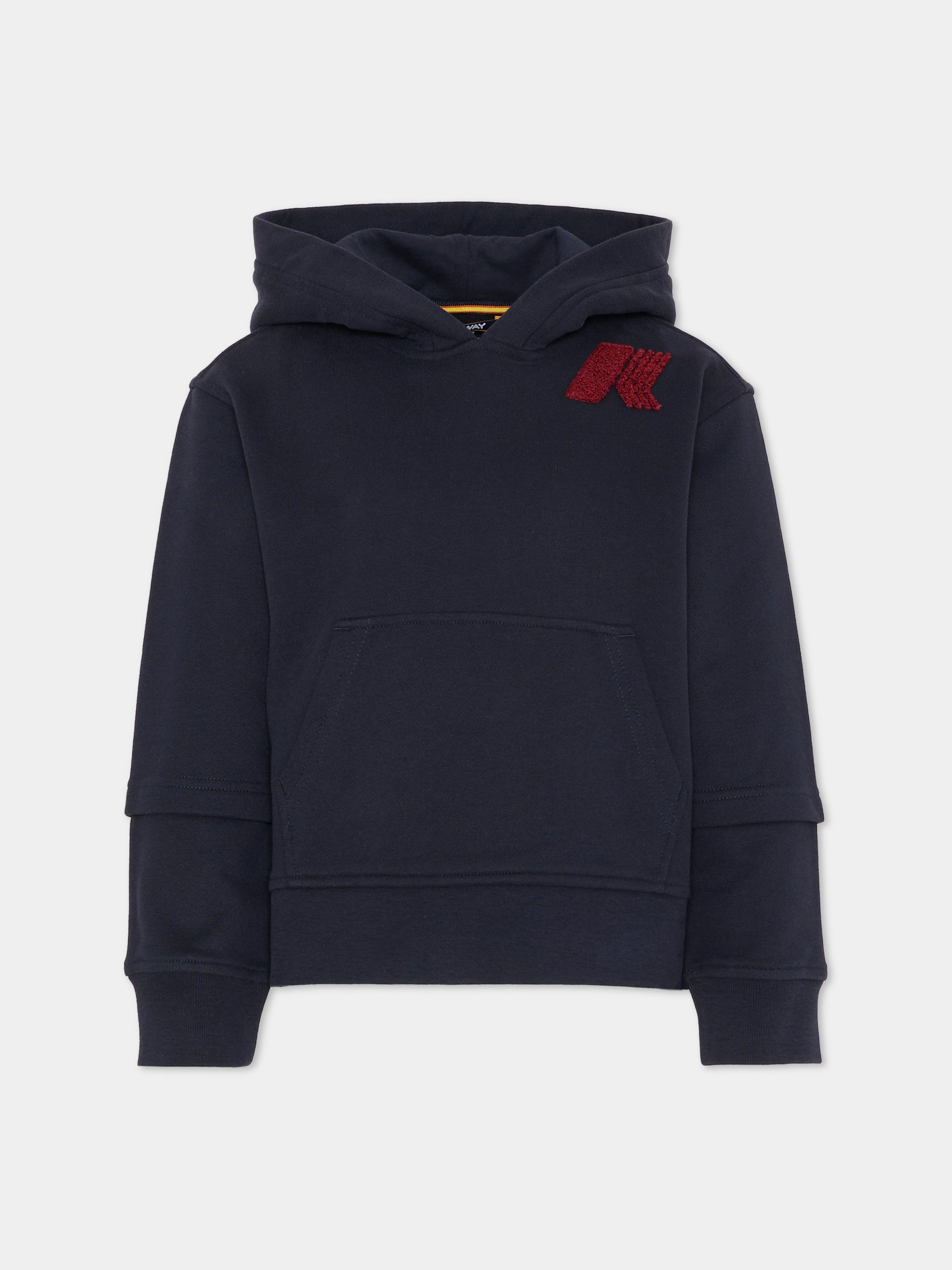 Felpa blu per bambino con logo rosso,K-way,K41325W K89