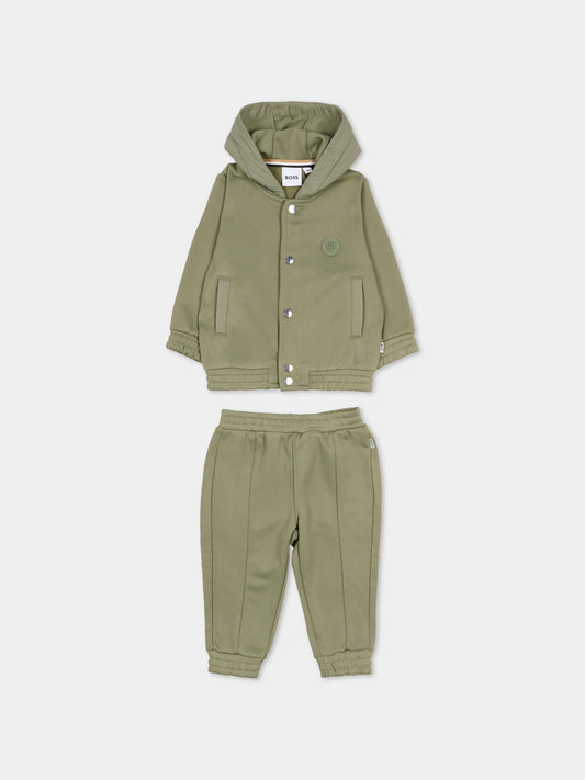 Completo verde per neonato con logo,Boss,J52484 724