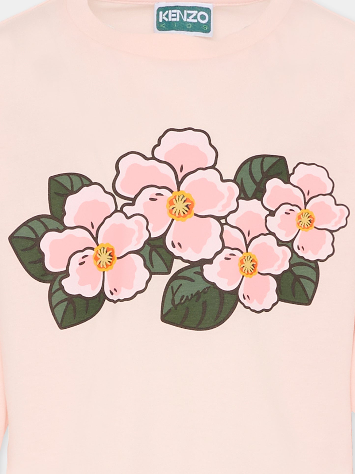 T-shirt rosa per bambina con papaveri,Kenzo Kids,K61372 46M