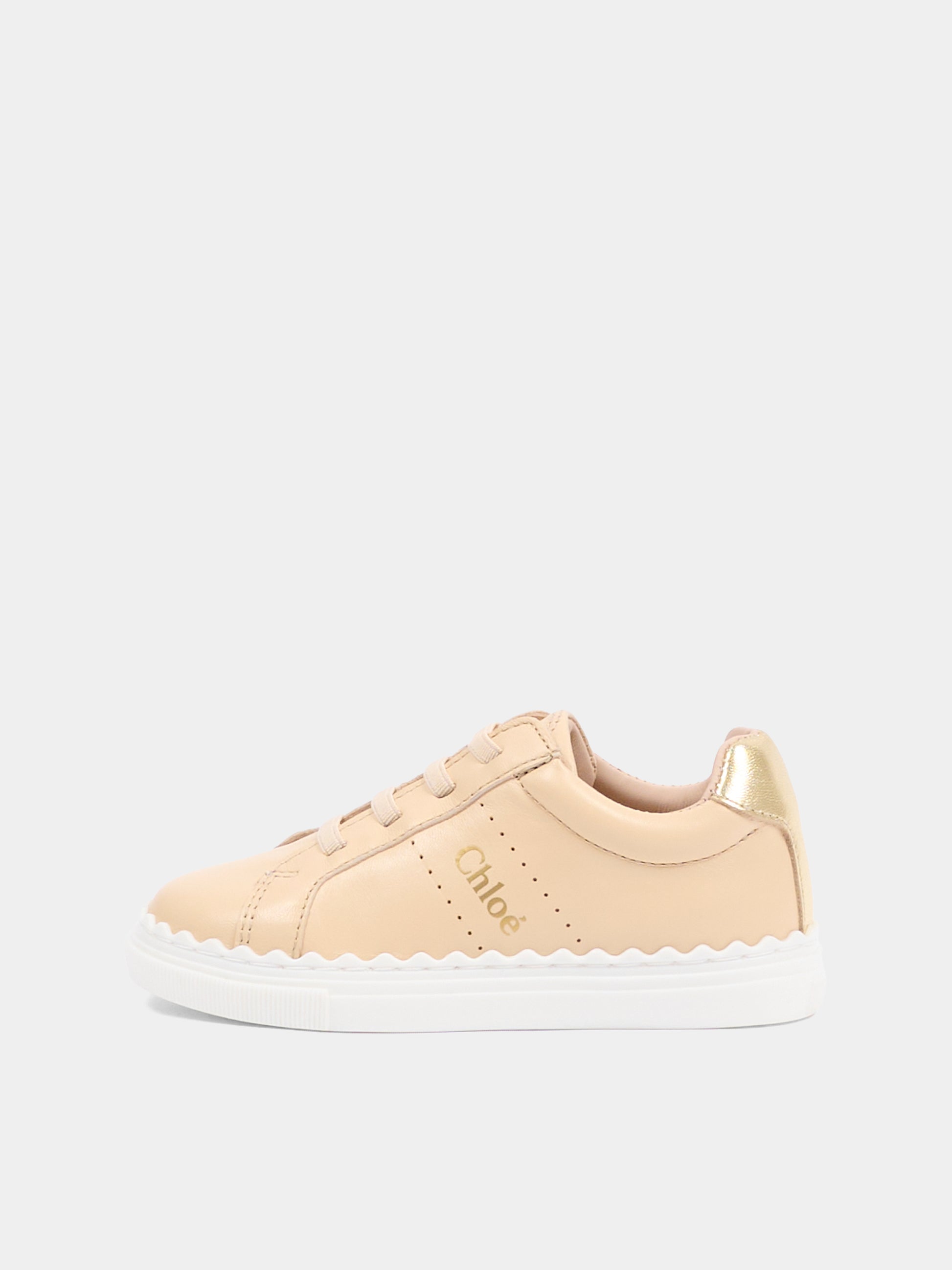 Sneakers beige per neonata e bambina con logo,Chloé Kids,C20730 46J