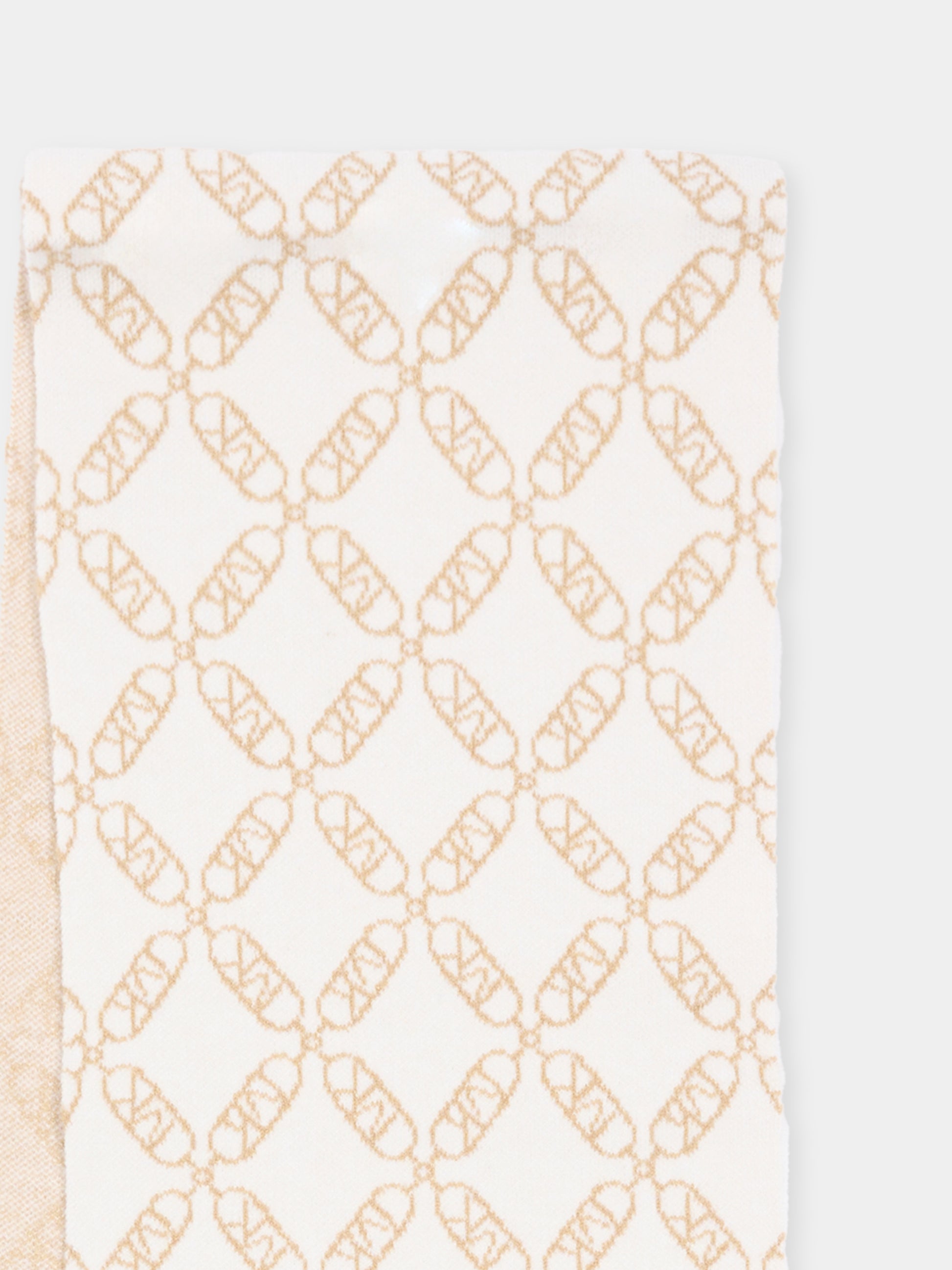 Sciarpa avorio per bambina con logo all over,Michael Kors,R30536 117