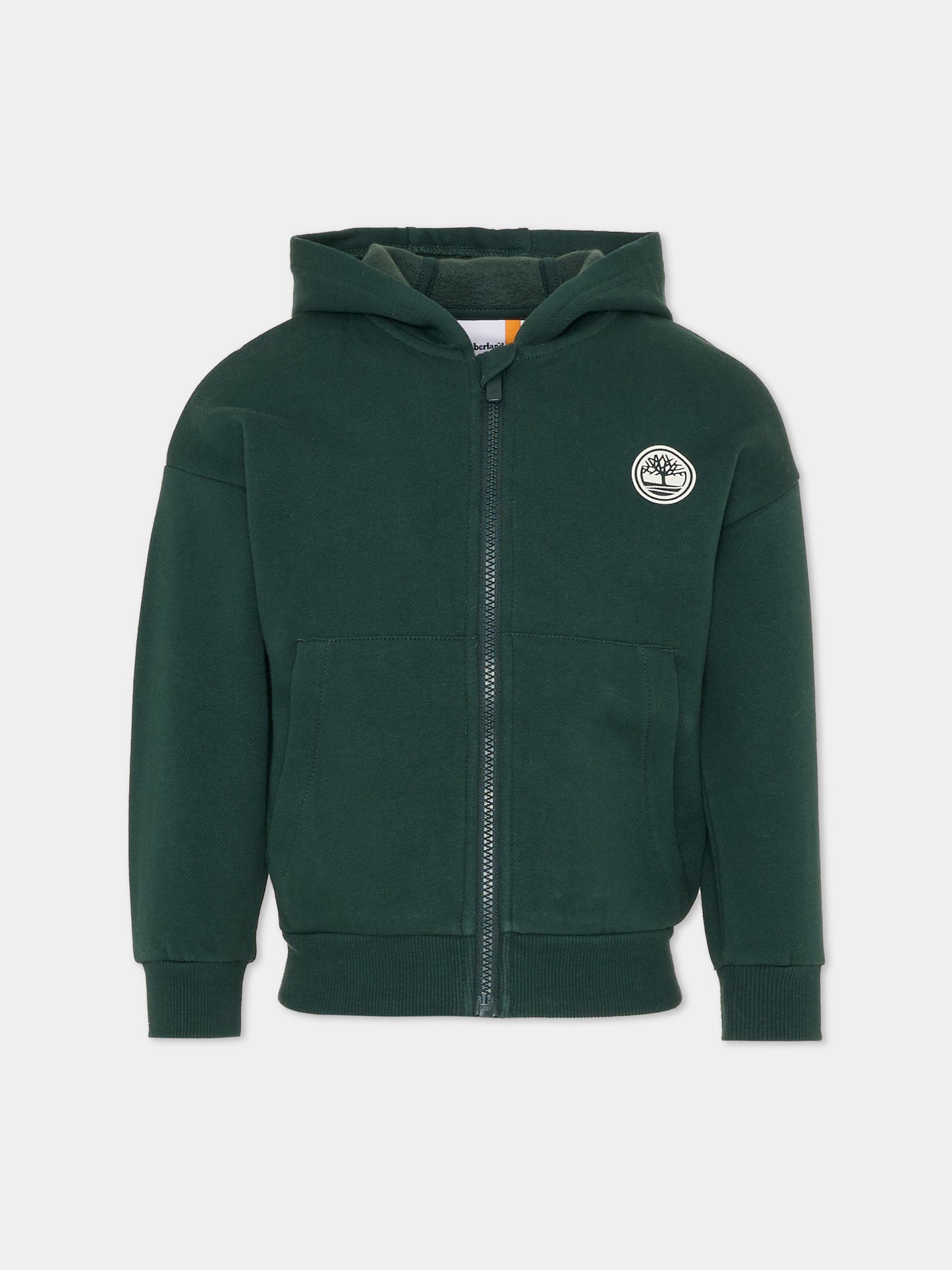 Felpa verde per bambino con logo bianco,Timberland,T60560 672